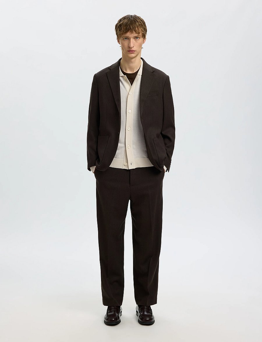 Selected - SLMTRAY LS MERINO STRUC POLO CARDIGAN - pikkade varrukatega kootud polod - silver birch - 5