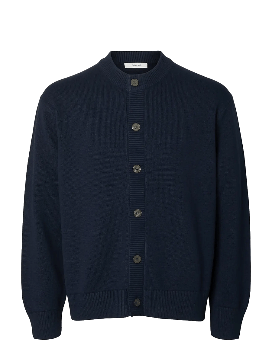 Selected - SLMBRAUN LS KNIT O-NECK CARDIGAN - strickjacken - sky captain - 1