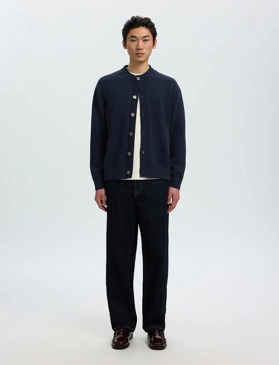 Selected - SLMBRAUN LS KNIT O-NECK CARDIGAN - strickjacken - sky captain - 3