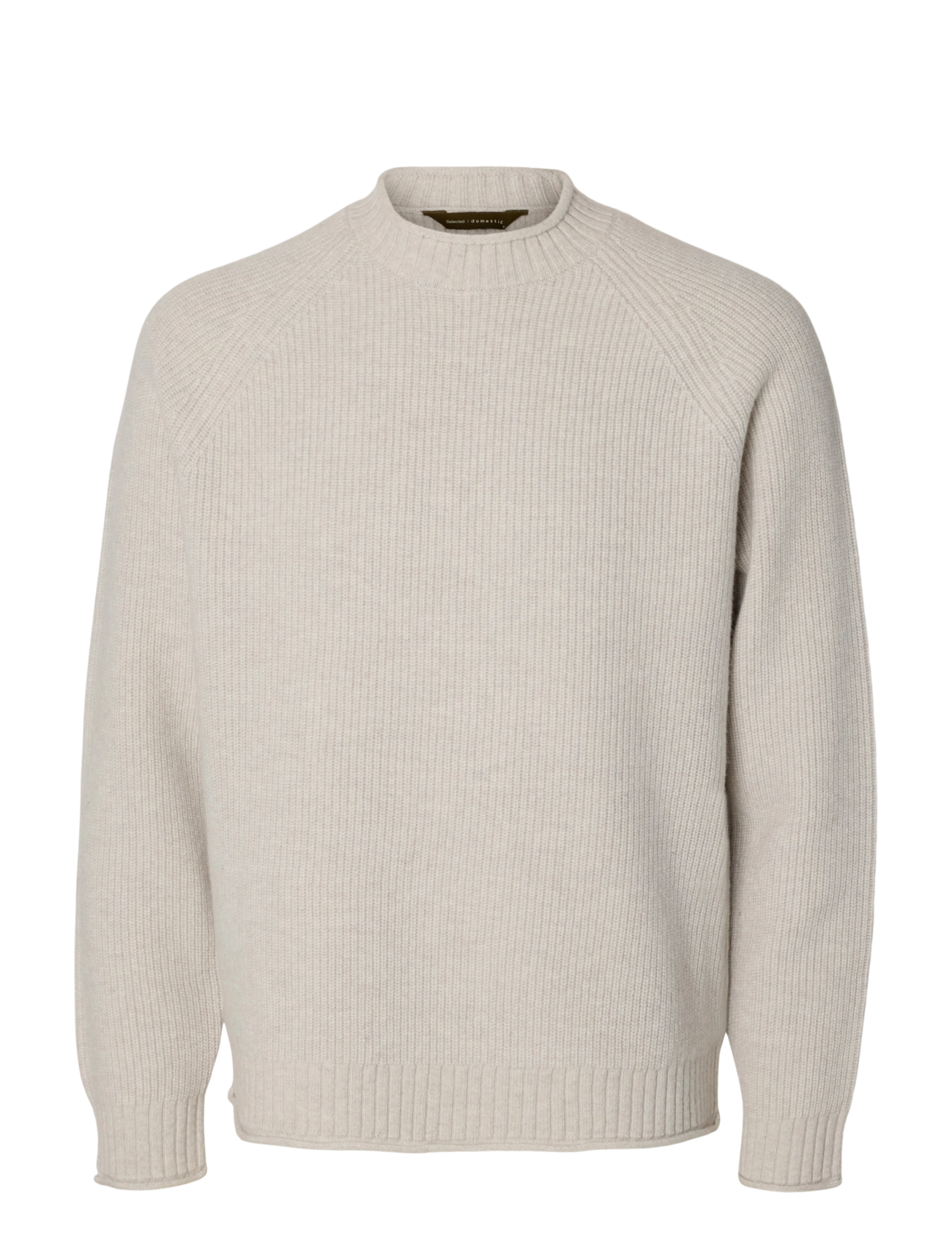 Selected - SLMDOMESTIC LS KNIT CREW NECK - rund hals - silver birch - 1