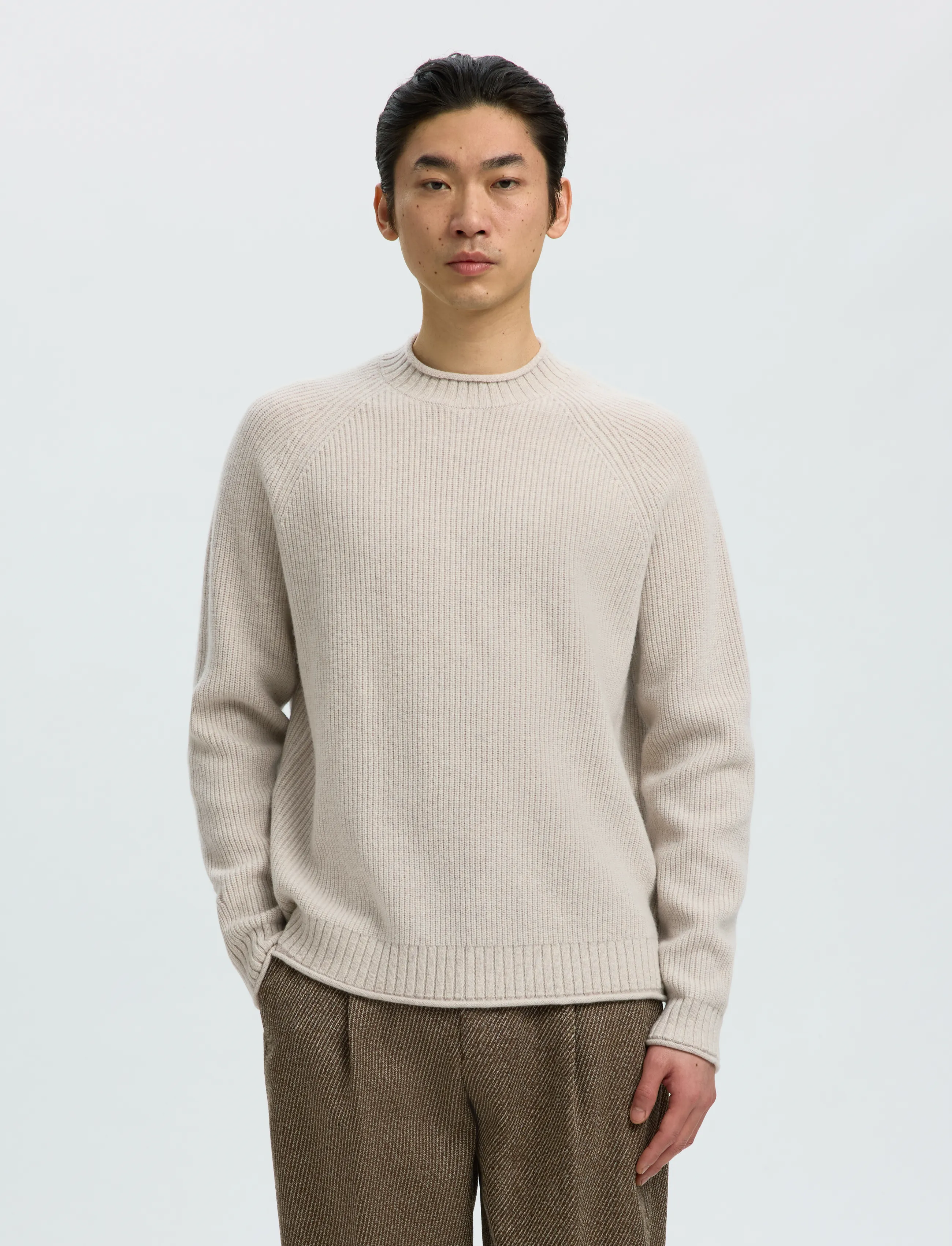 Selected SLMDOMESTIC LS KNIT CREW NECK - Nach Stil kaufen - SILVER BIRCH / grey
