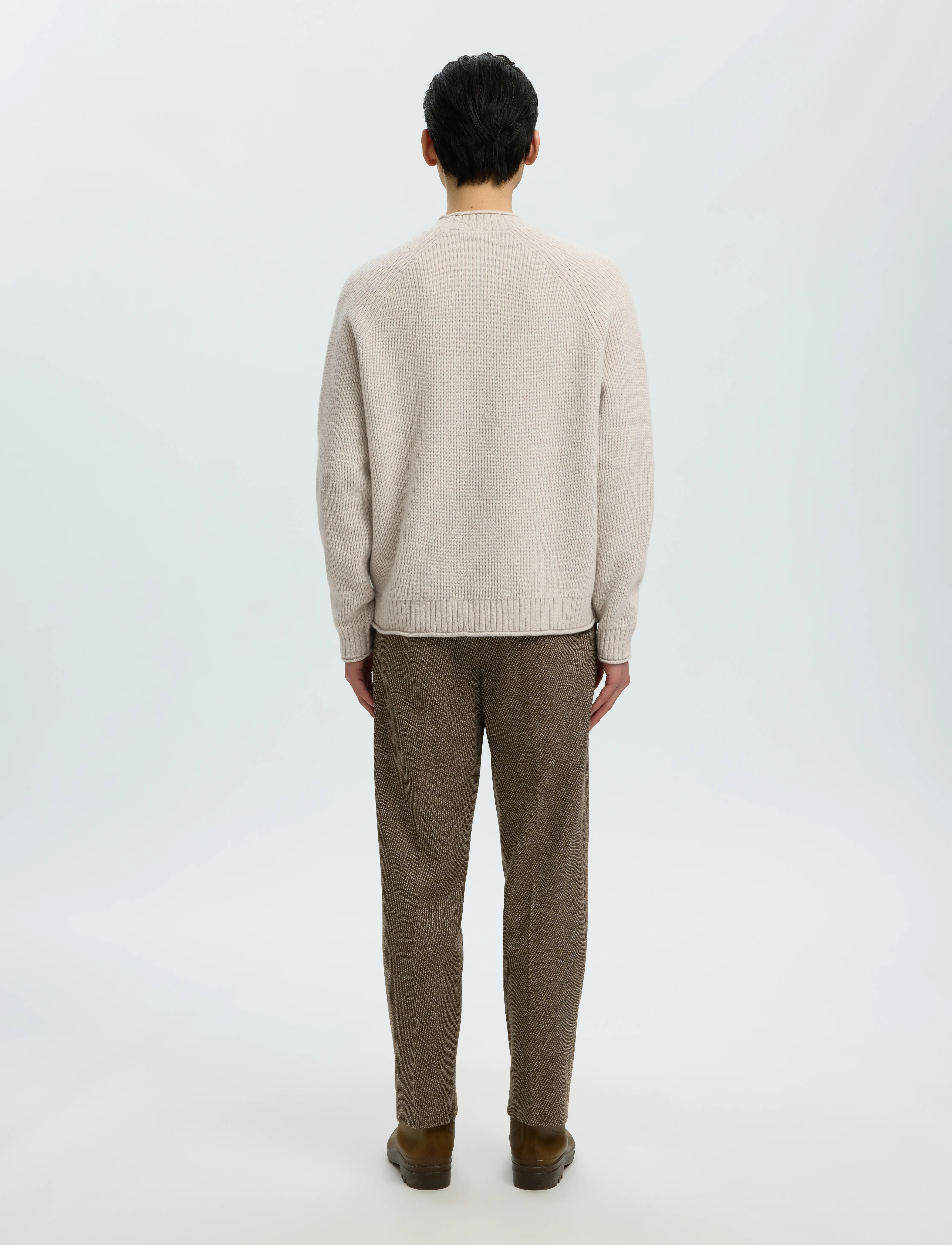 Selected - SLMDOMESTIC LS KNIT CREW NECK - rund hals - silver birch - 2