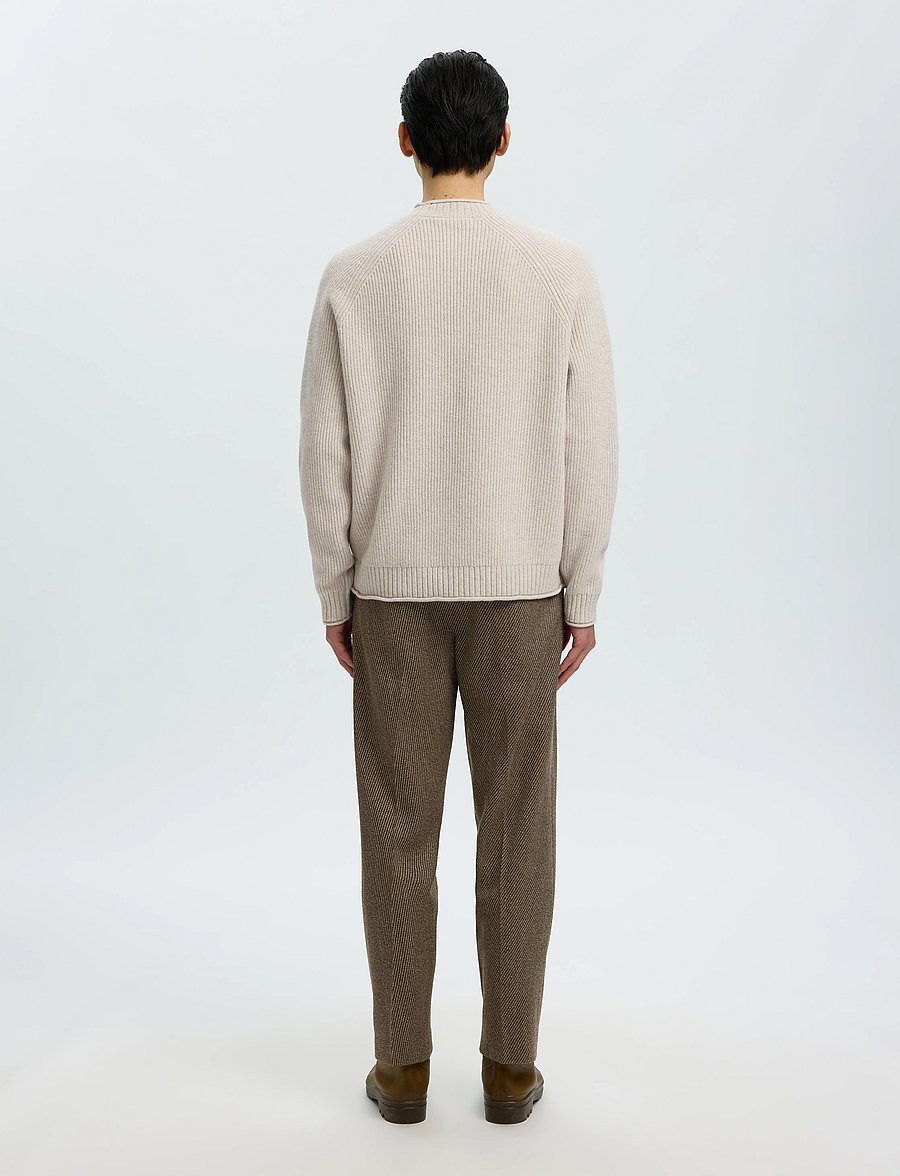Selected - SLMDOMESTIC LS KNIT CREW NECK - rund hals - silver birch - 2