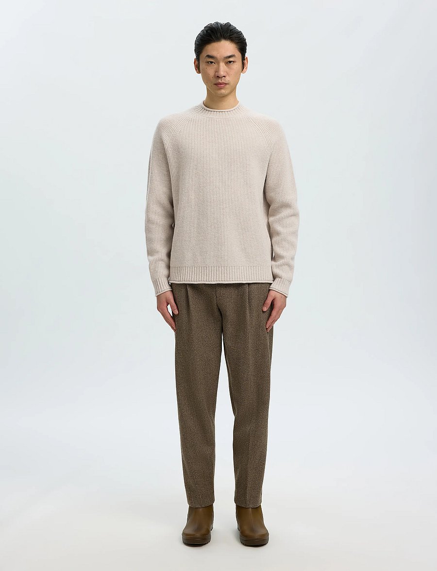 Selected - SLMDOMESTIC LS KNIT CREW NECK - rund hals - silver birch - 3