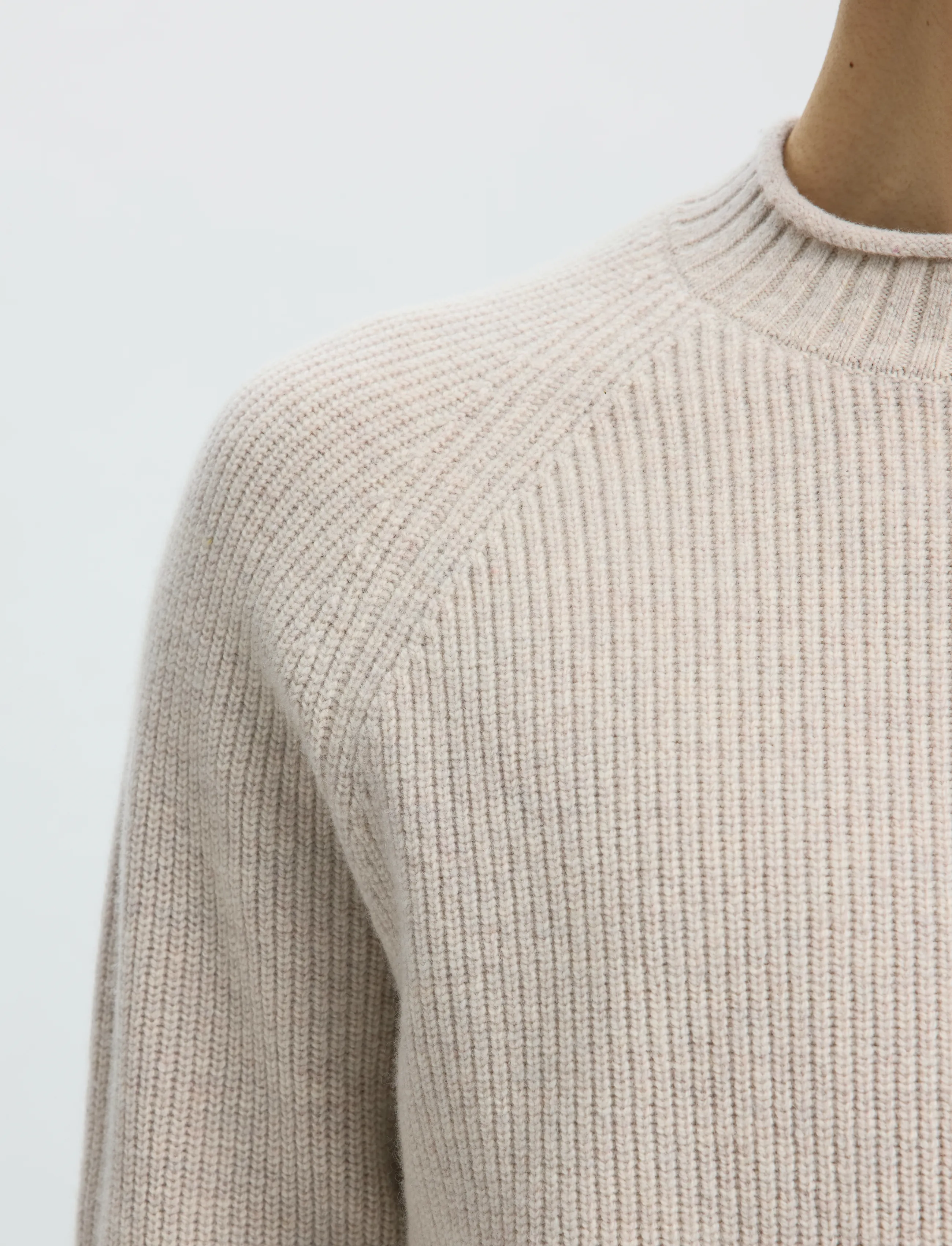 Selected - SLMDOMESTIC LS KNIT CREW NECK - rund hals - silver birch - 4