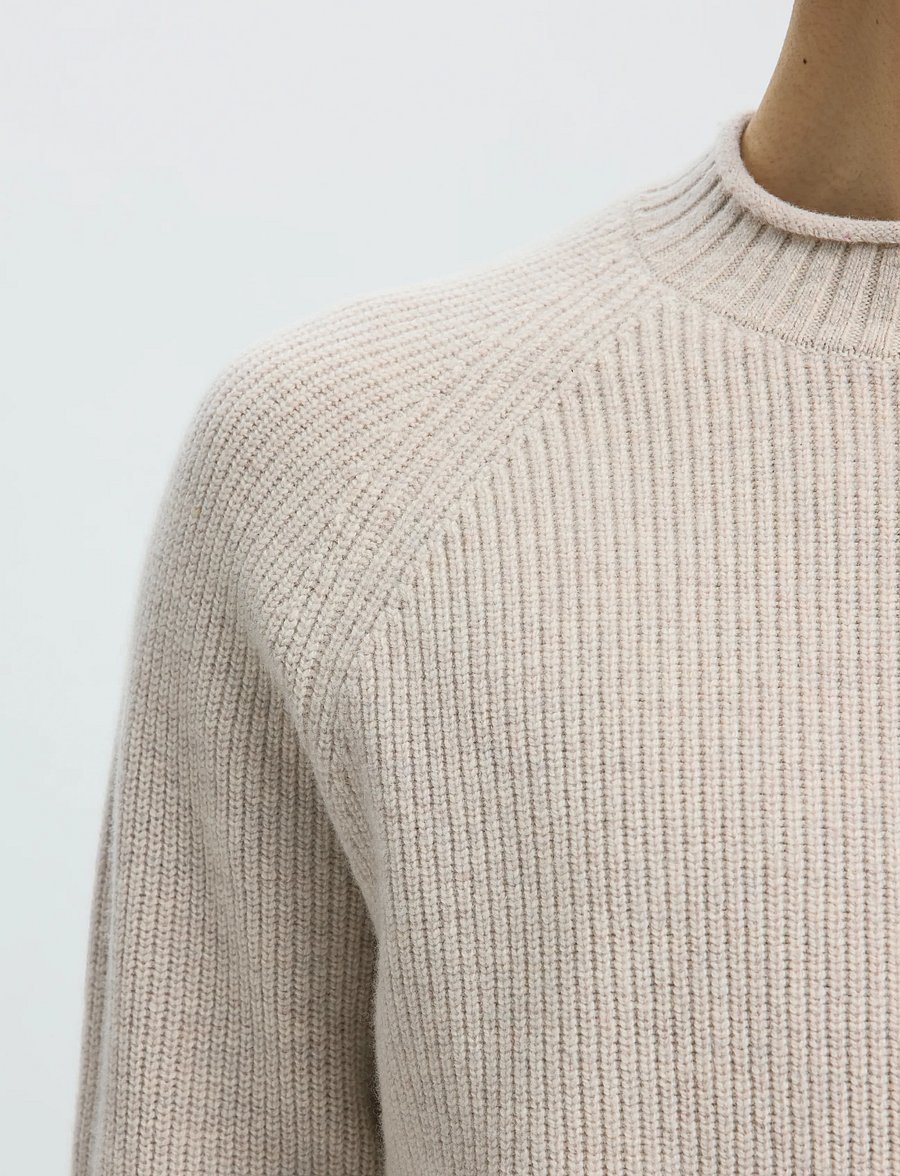 Selected - SLMDOMESTIC LS KNIT CREW NECK - rund hals - silver birch - 4
