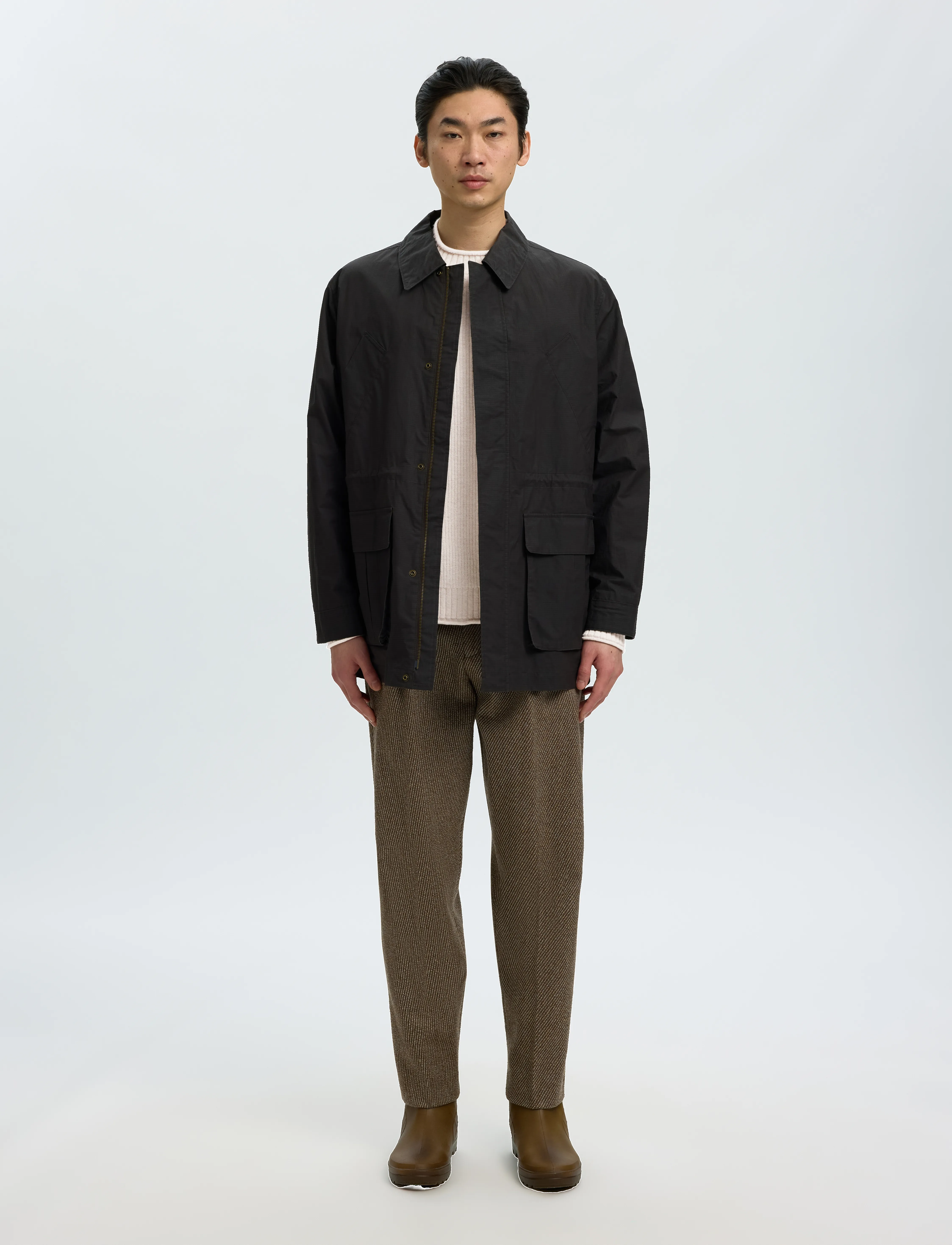 Selected - SLMDOMESTIC LS KNIT CREW NECK - rund hals - silver birch - 5