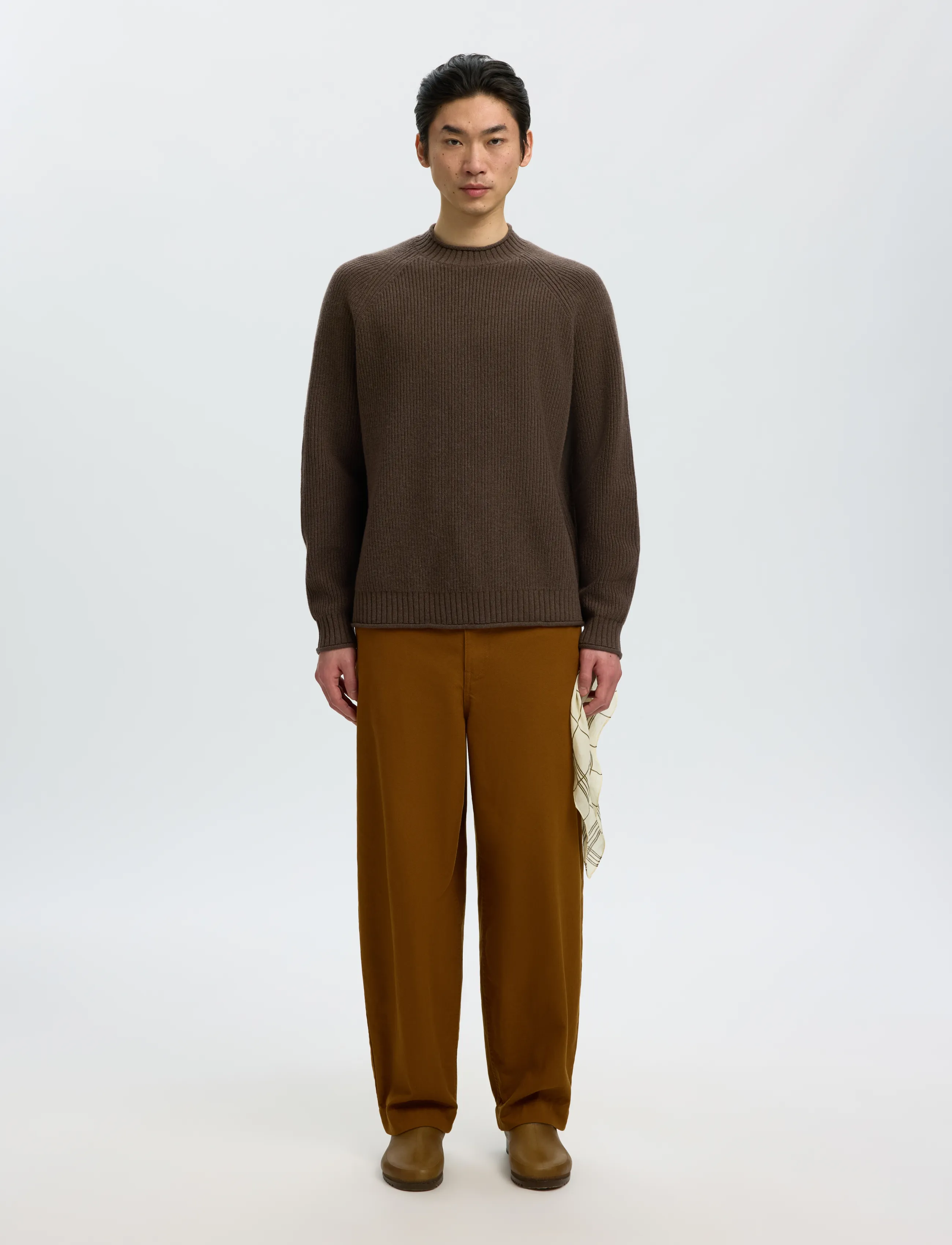 Selected - SLMDOMESTIC LS KNIT CREW NECK - rundhalsad - turkish coffee - 3