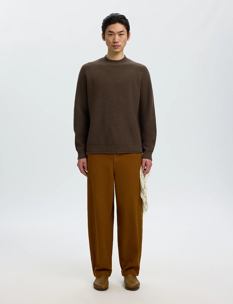 Selected - SLMDOMESTIC LS KNIT CREW NECK - rundhalsad - turkish coffee - 3