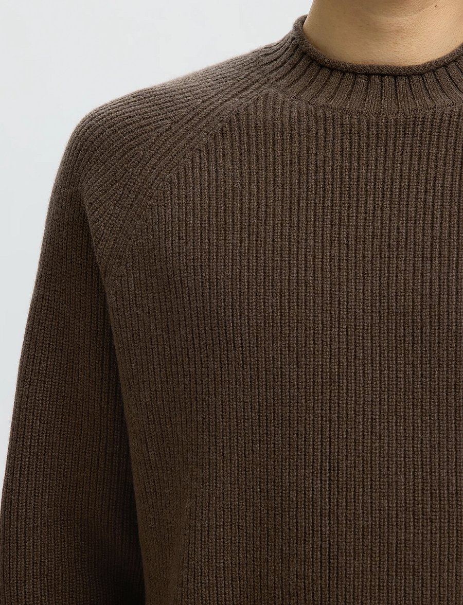 Selected - SLMDOMESTIC LS KNIT CREW NECK - rundhalsad - turkish coffee - 4