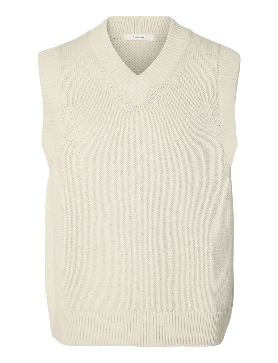 Selected - SLMBRAUN HEAVY KNIT VEST - strickwesten - silver birch - 1
