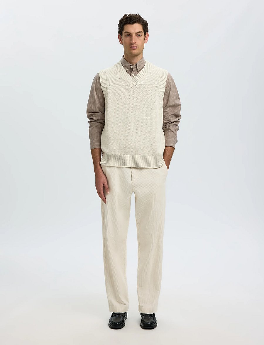 Selected - SLMBRAUN HEAVY KNIT VEST - strickwesten - silver birch - 3