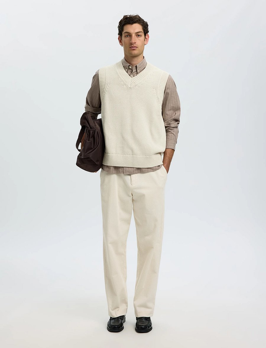 Selected - SLMBRAUN HEAVY KNIT VEST - strickwesten - silver birch - 5