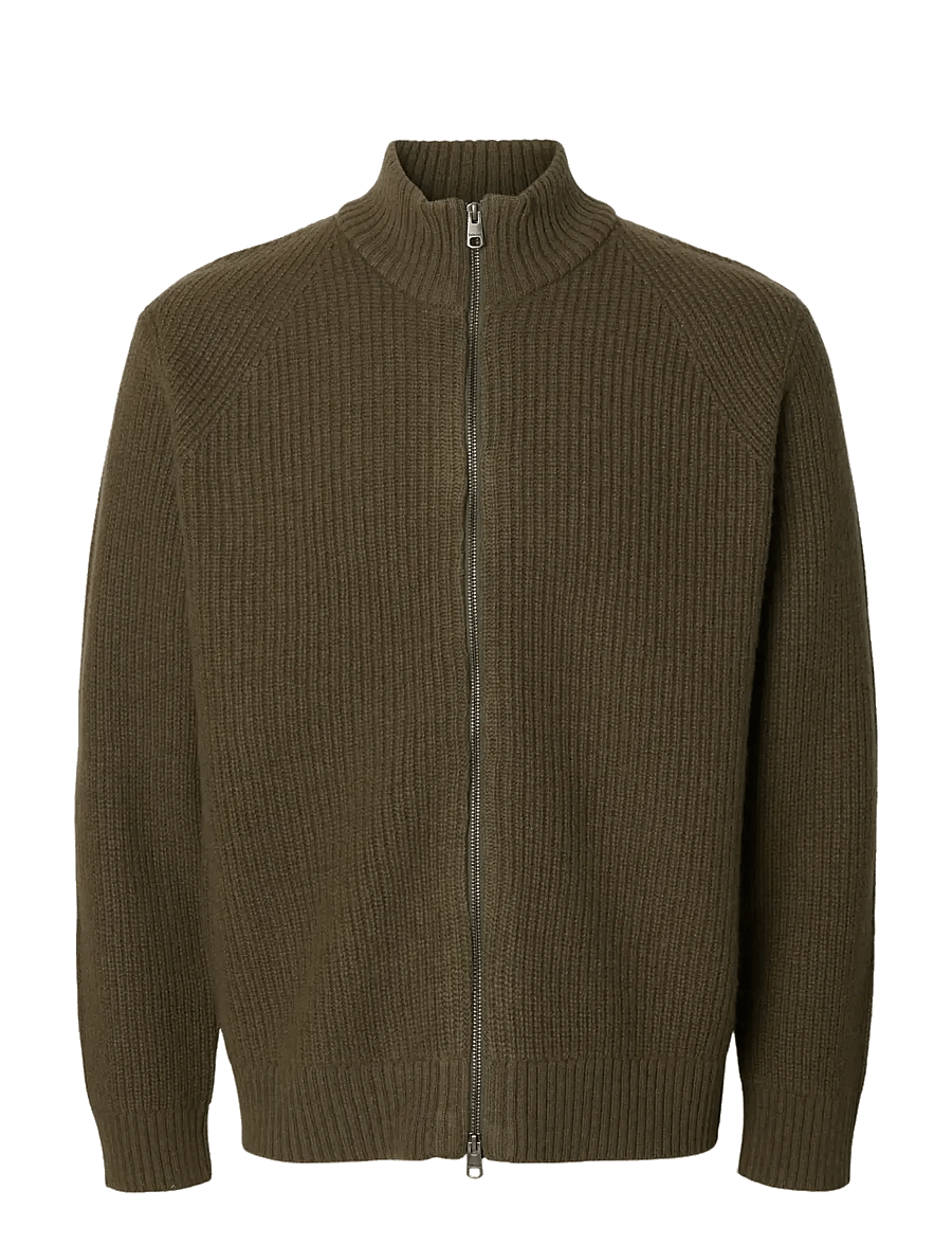 Selected - SLMCODY LS KNIT ZIP CARDIGAN - strickjacken - kalamata - 1