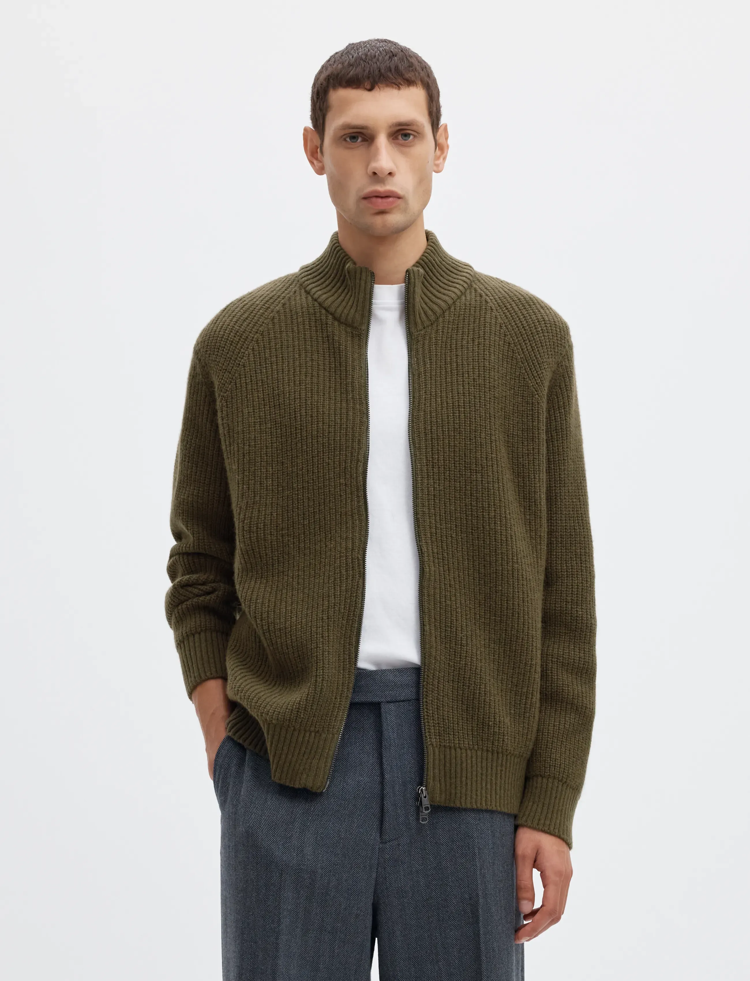 Selected - SLMCODY LS KNIT ZIP CARDIGAN - kalamata - 0