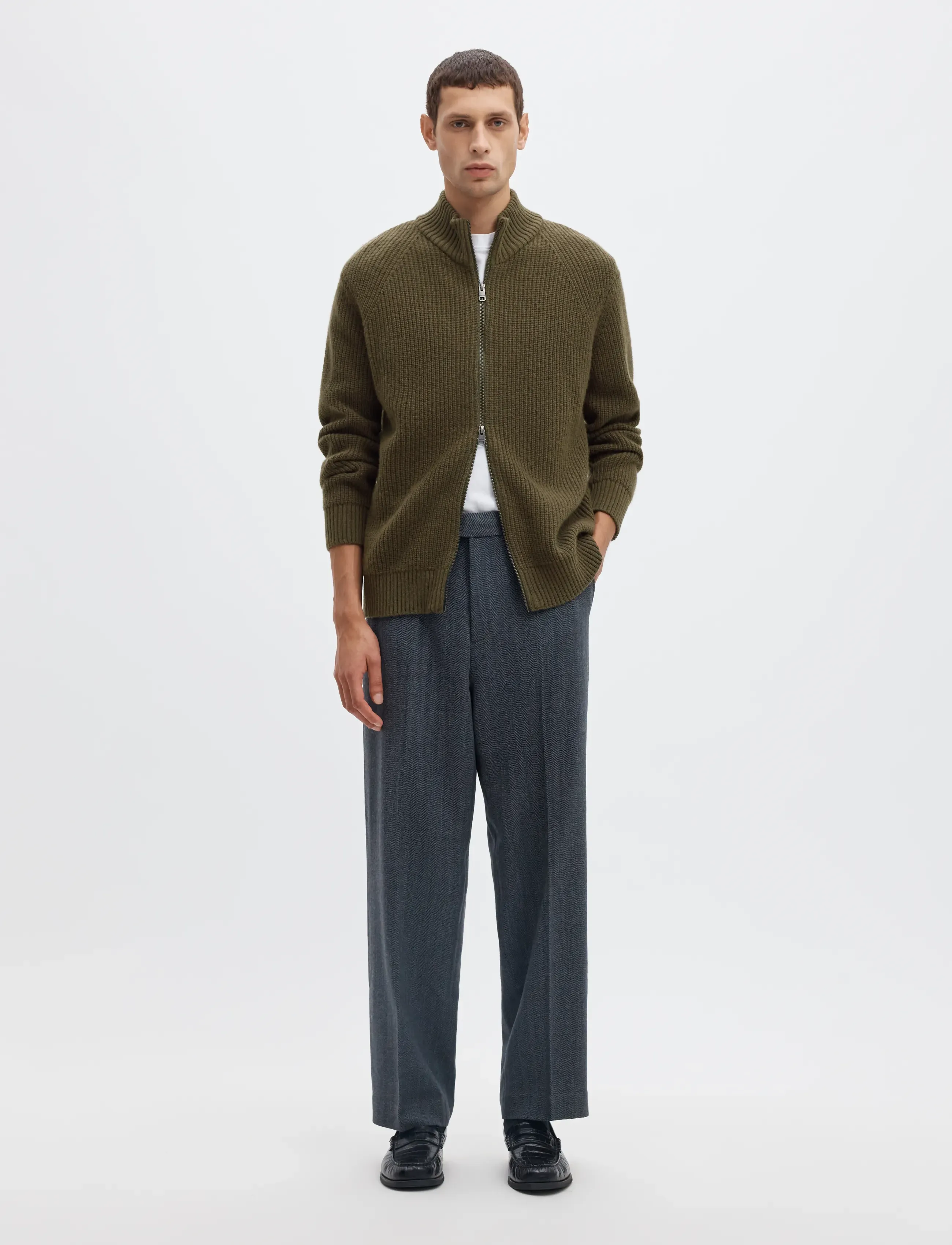 Selected - SLMCODY LS KNIT ZIP CARDIGAN - kalamata - 3