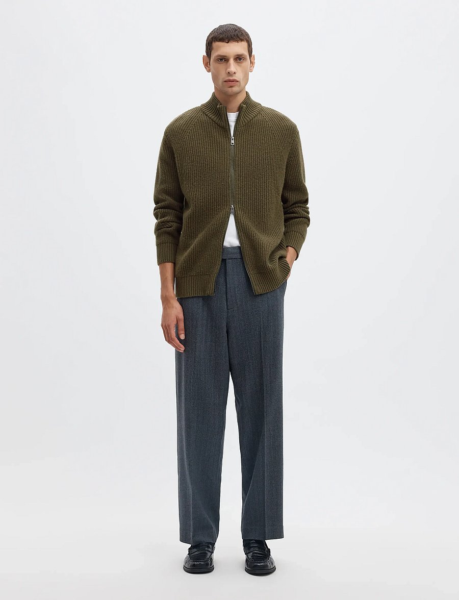 Selected - SLMCODY LS KNIT ZIP CARDIGAN - strickjacken - kalamata - 3