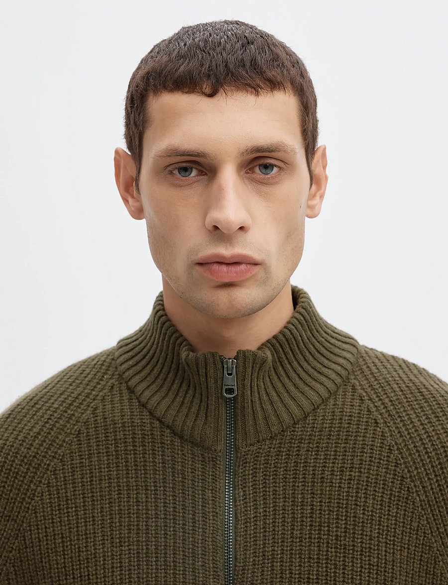 Selected - SLMCODY LS KNIT ZIP CARDIGAN - strickjacken - kalamata - 4