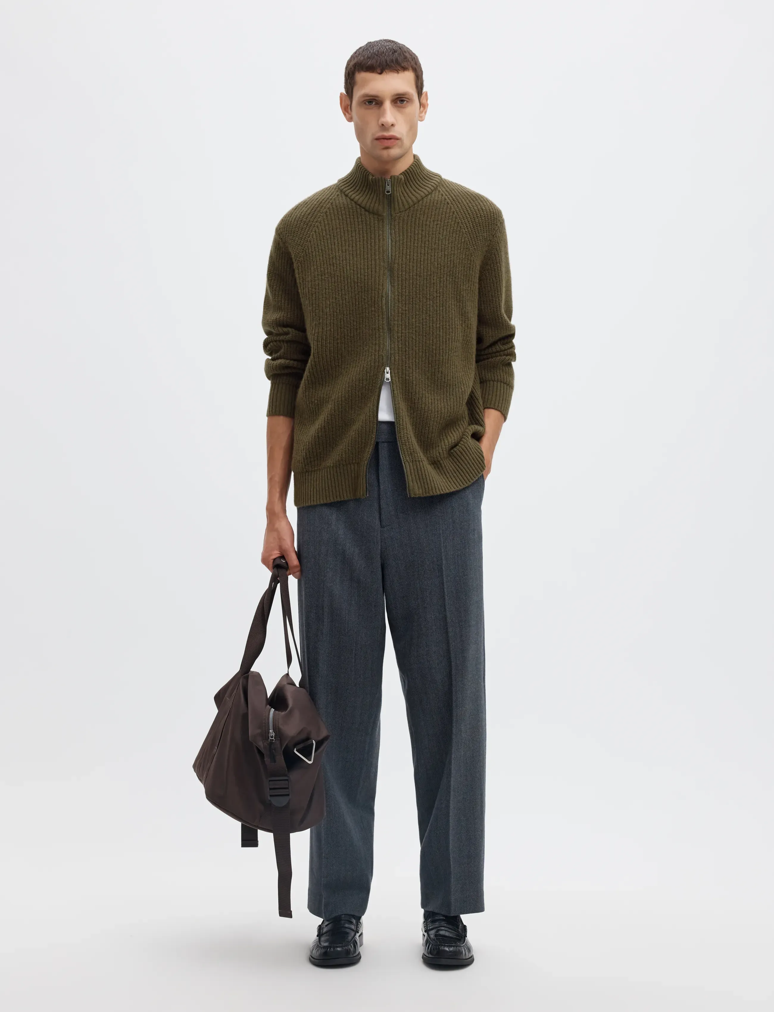 Selected - SLMCODY LS KNIT ZIP CARDIGAN - kalamata - 5