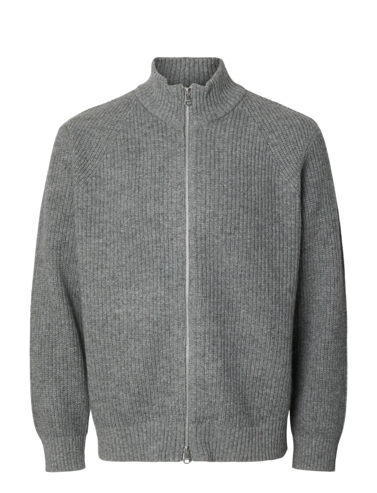 Selected - SLMCODY LS KNIT ZIP CARDIGAN - medium grey melange - 1