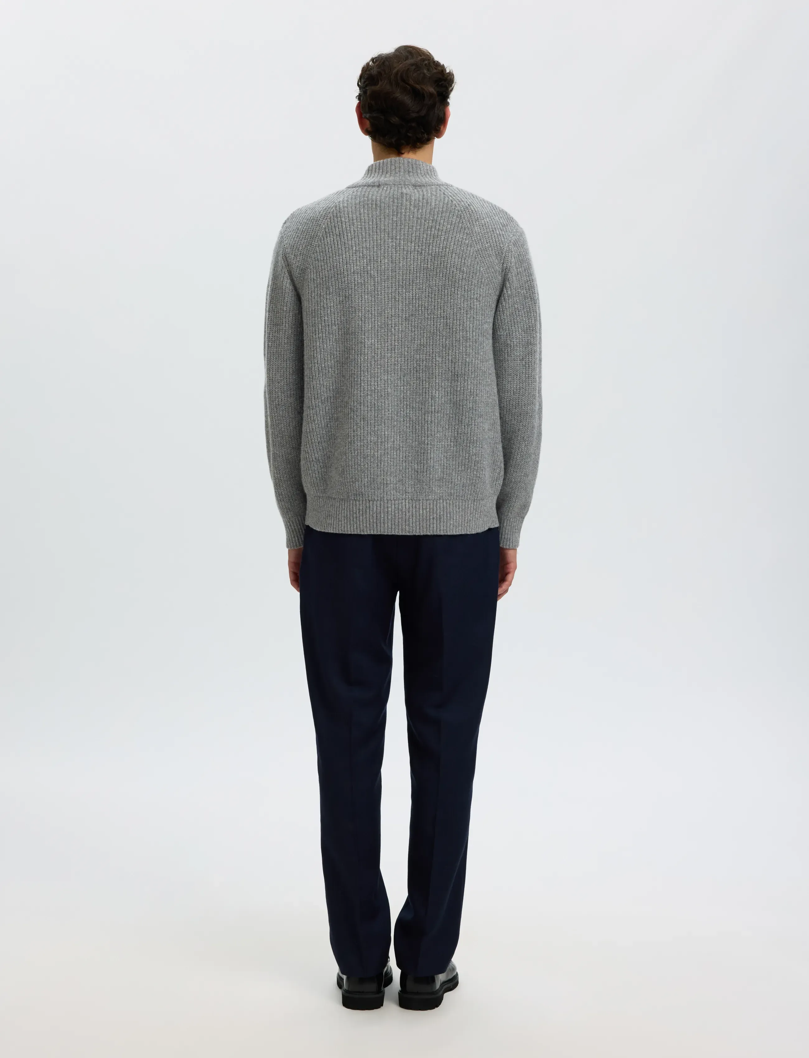 Selected - SLMCODY LS KNIT ZIP CARDIGAN - medium grey melange - 2