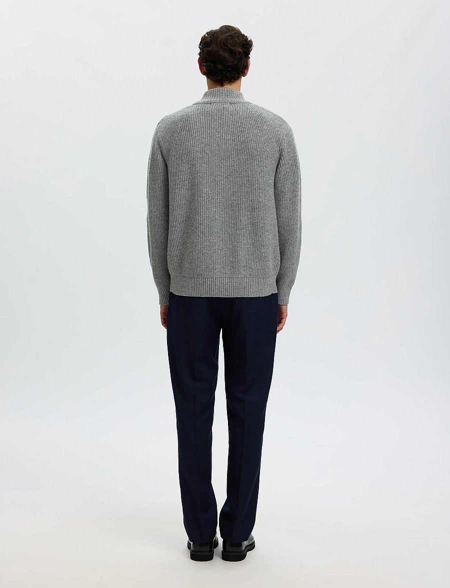 Selected - SLMCODY LS KNIT ZIP CARDIGAN - medium grey melange - 2