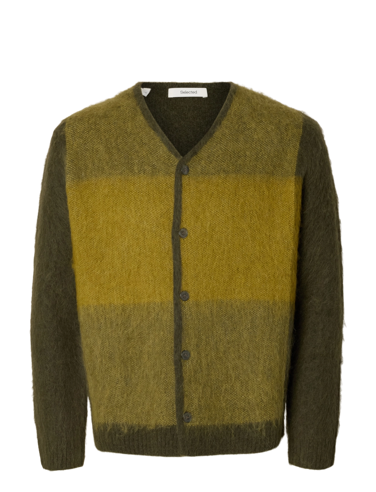 Selected - SLMRAI LS KNIT BLOCK CARDIGAN - forest night - 1