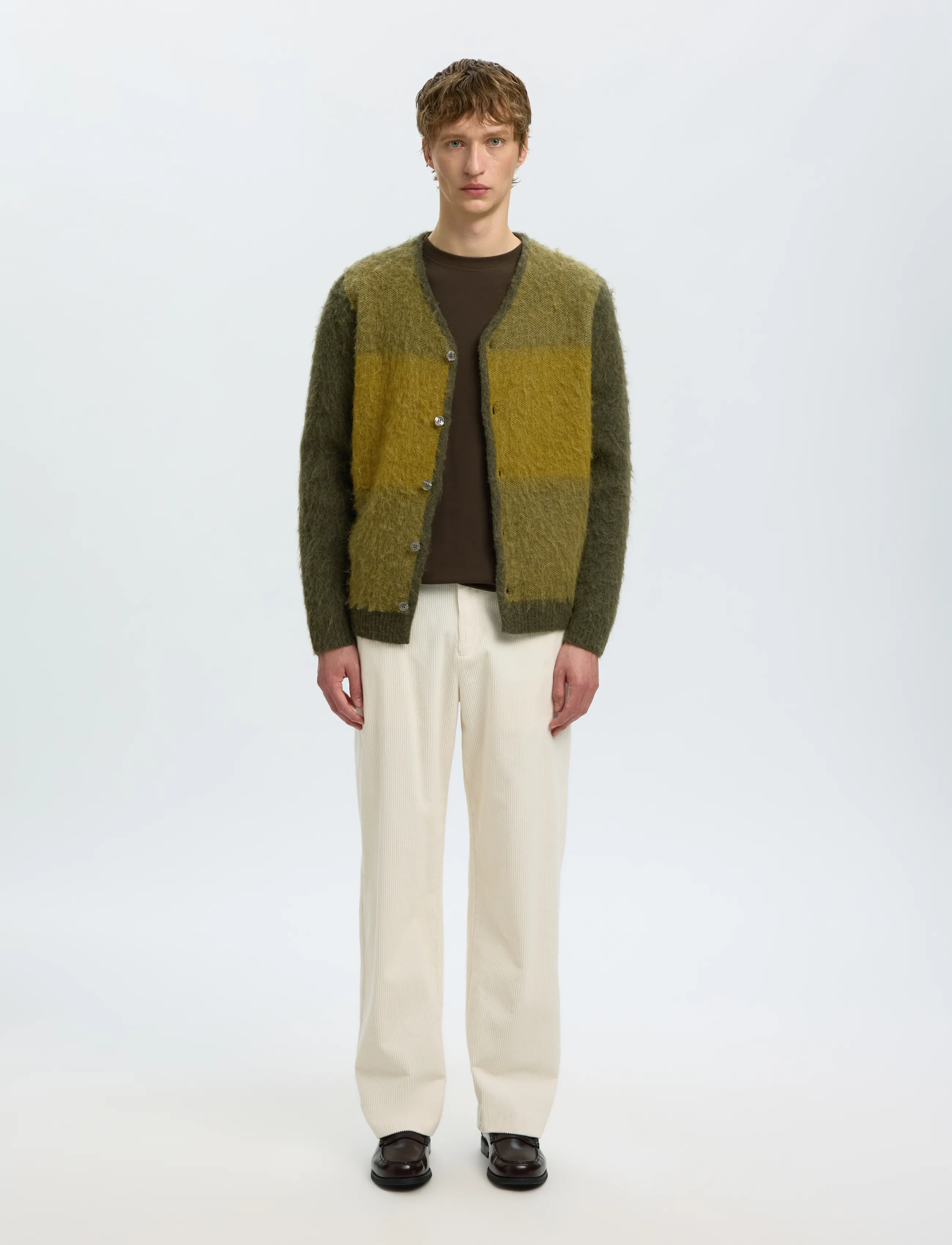 Selected - SLMRAI LS KNIT BLOCK CARDIGAN - forest night - 3