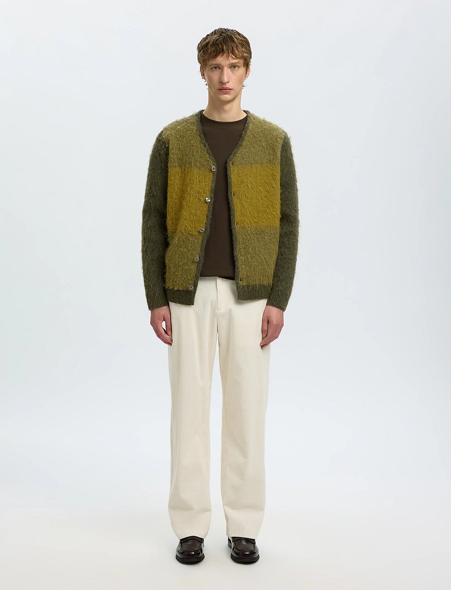 Selected - SLMRAI LS KNIT BLOCK CARDIGAN - forest night - 3