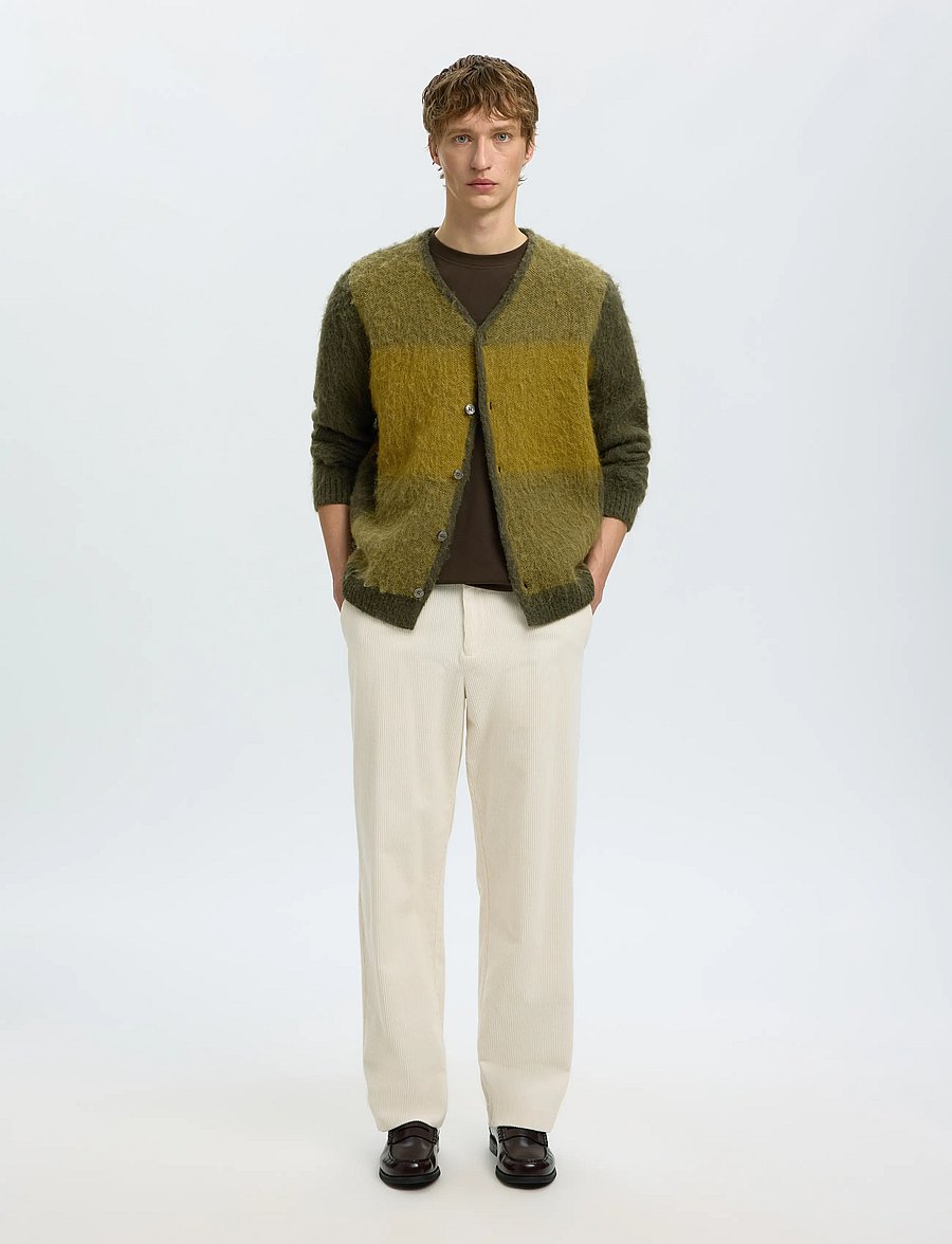 Selected - SLMRAI LS KNIT BLOCK CARDIGAN - forest night - 5