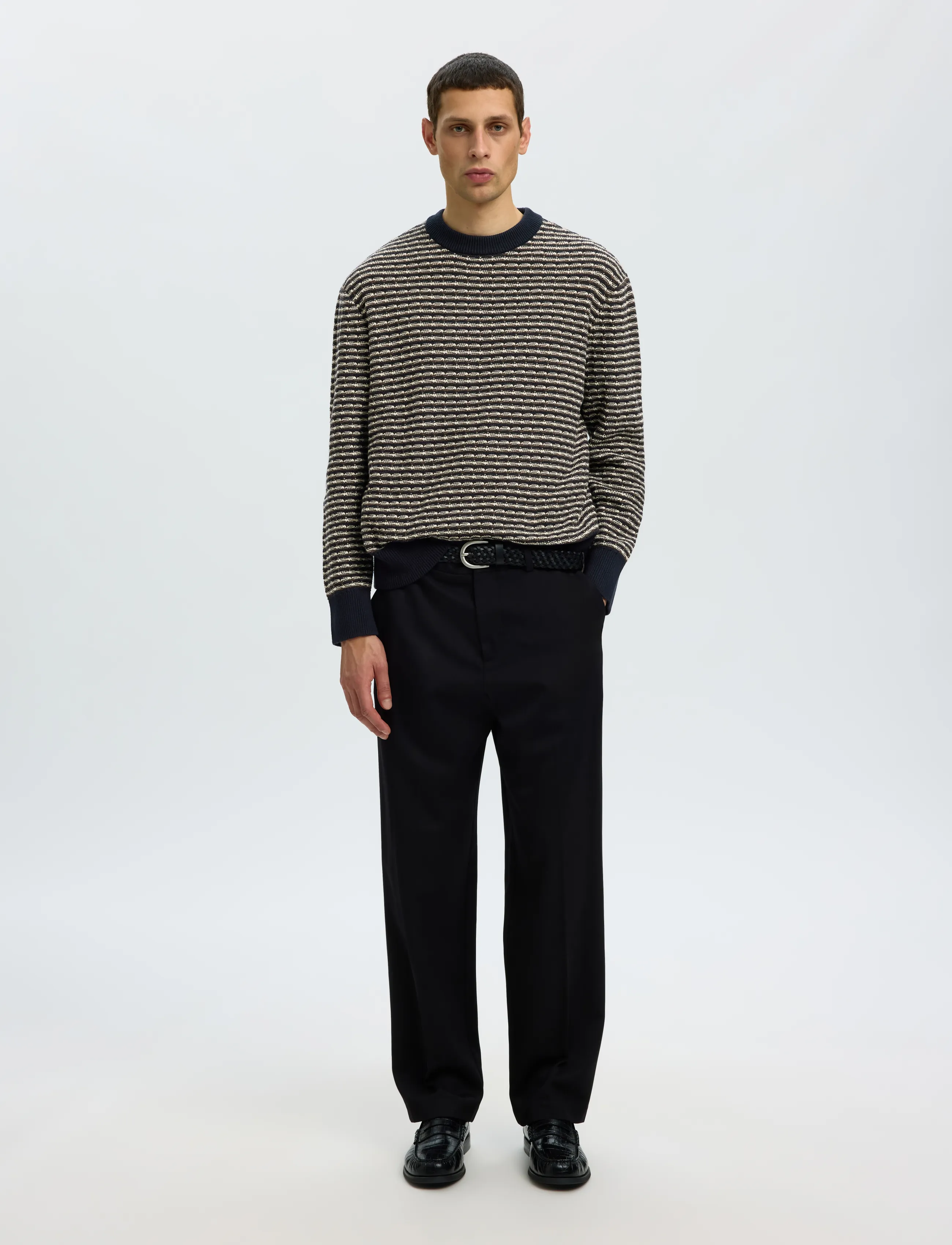 Selected - SLMDARRELL LS STRUCTURE CREW NECK - sky captain - 3