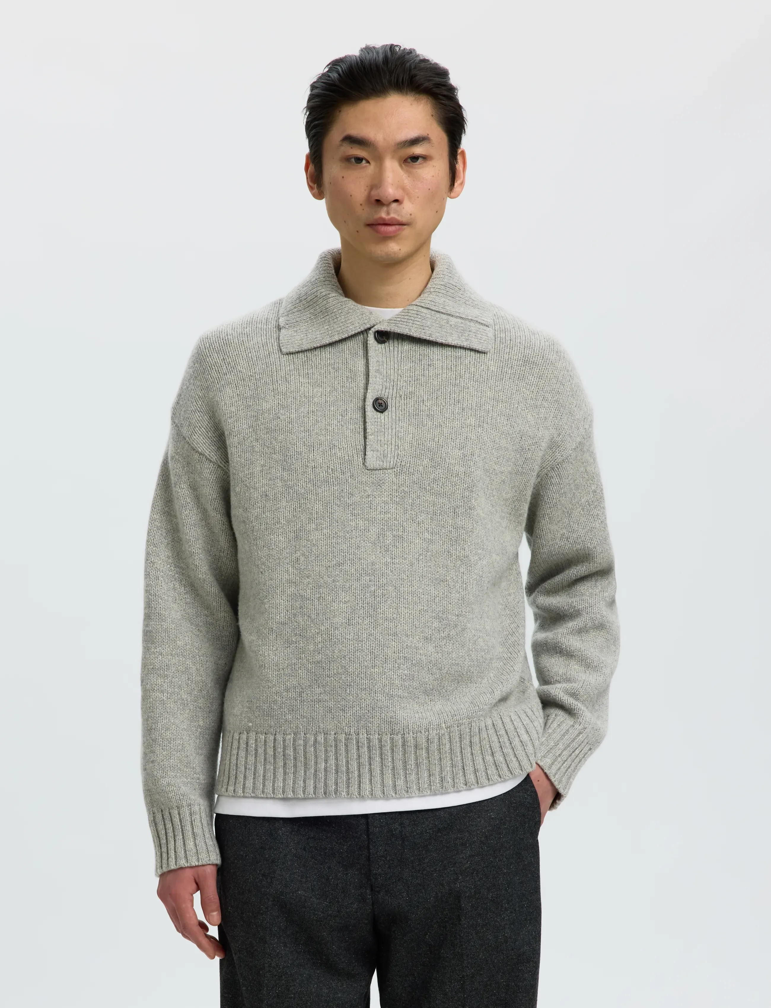 Slmcody Ls Knit Rlx Polo Collar Noos
