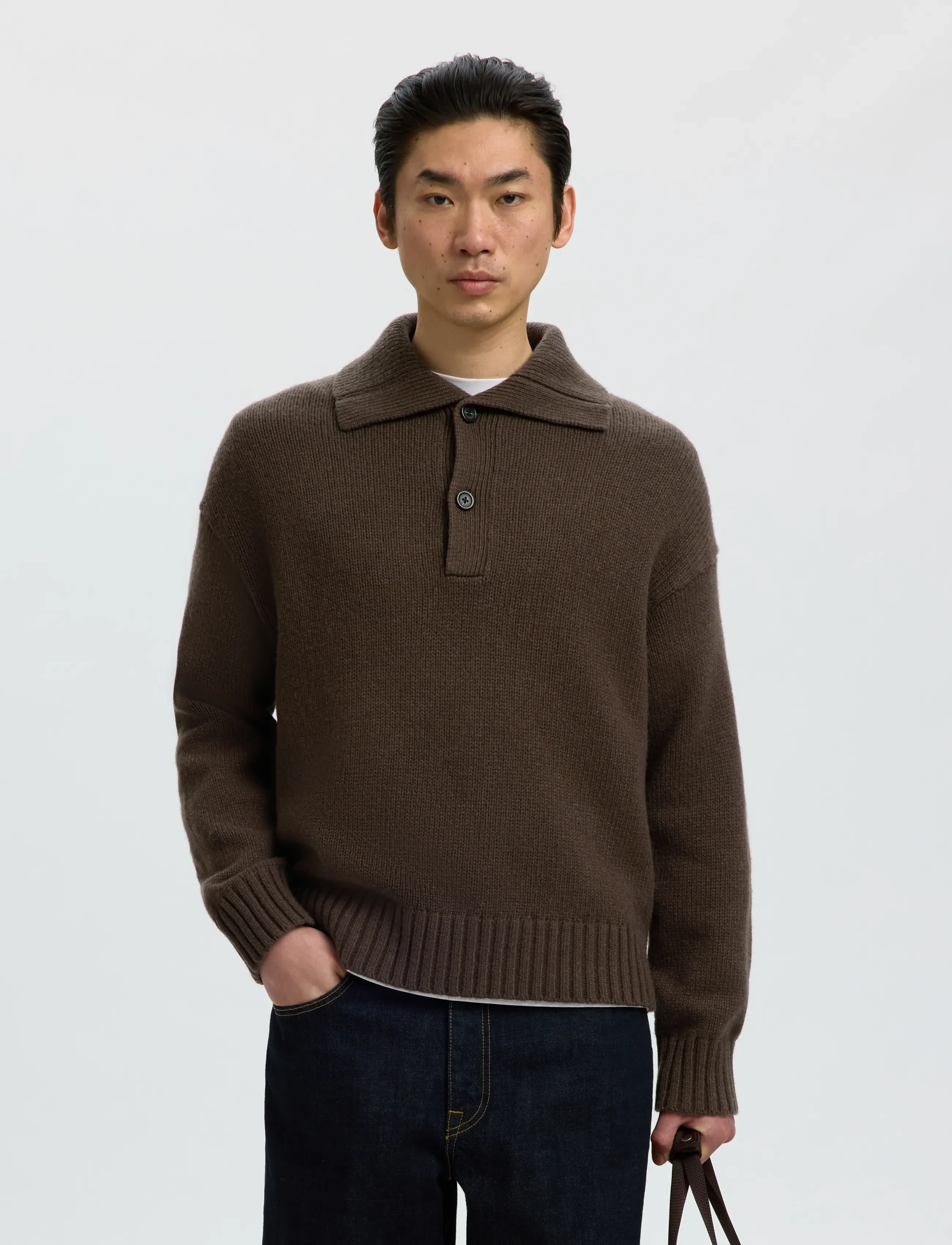 Slmcody Ls Knit Rlx Polo Collar Noos