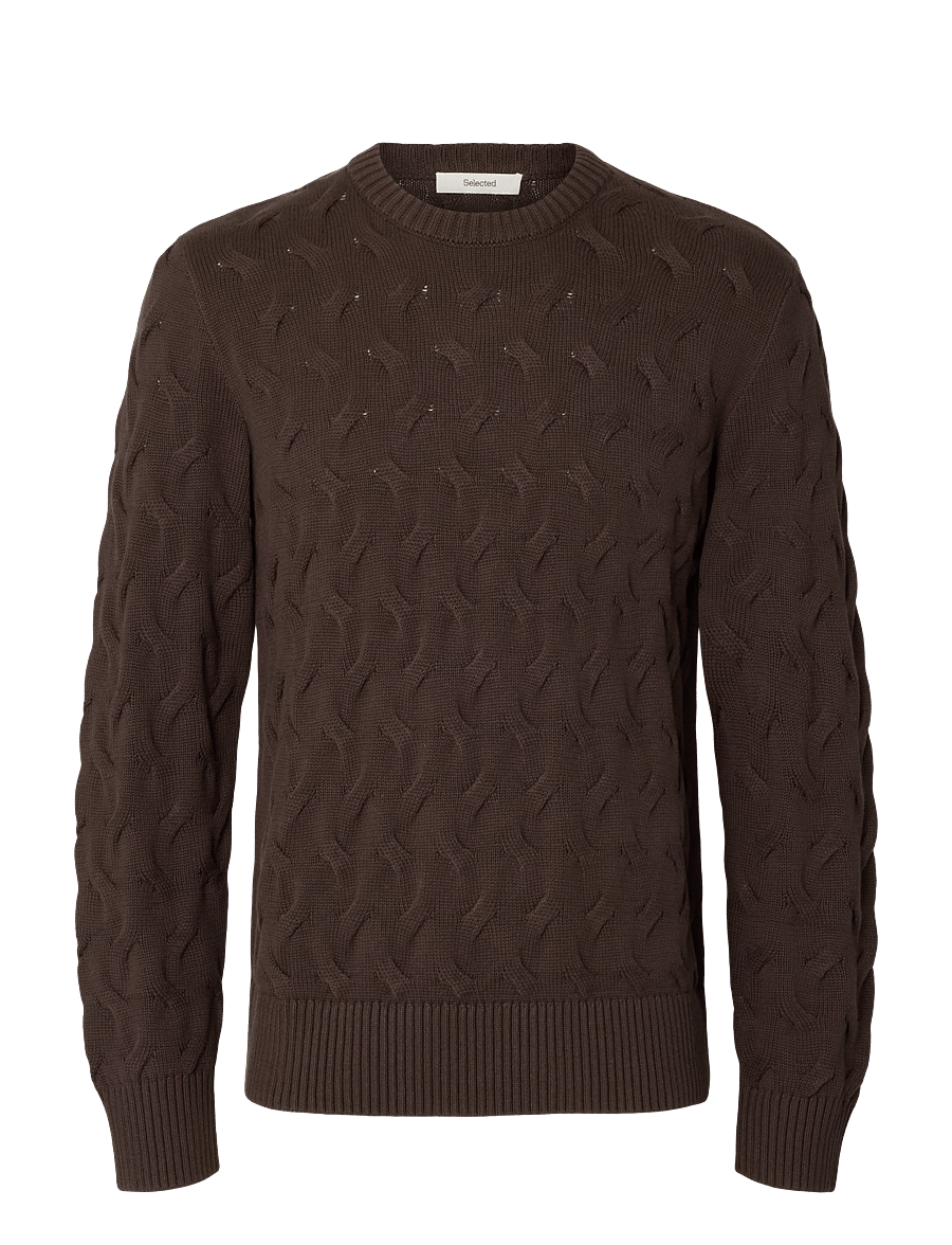 Selected - SLMCARLOS LS CABLE CREW NECK NOOS - delicioso - 1