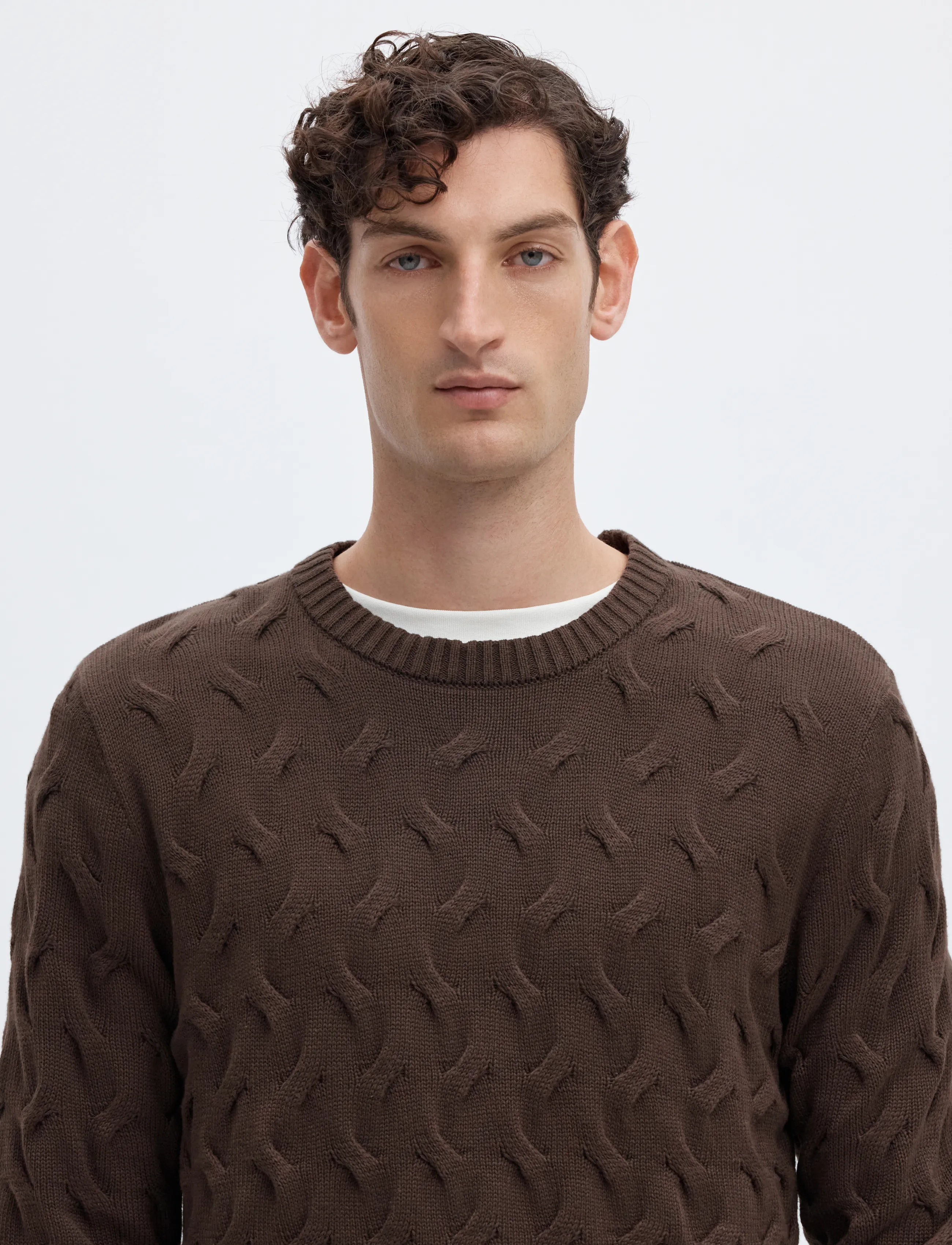 Selected - SLMCARLOS LS CABLE CREW NECK NOOS - delicioso - 4