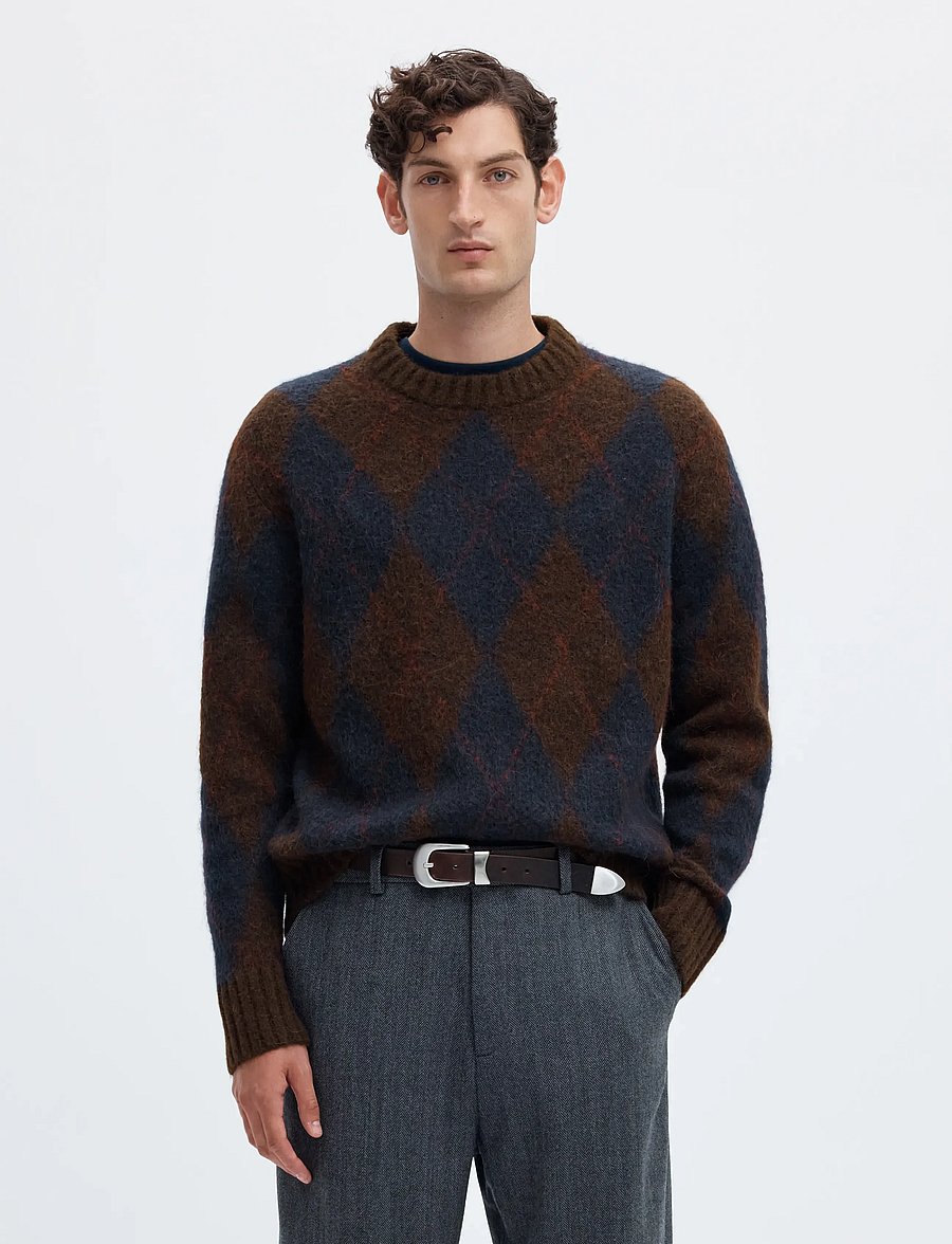 Selected - SLMRAI LS KNIT ARGYLE CREW NECK - osta olukorra järgi - delicioso - 0