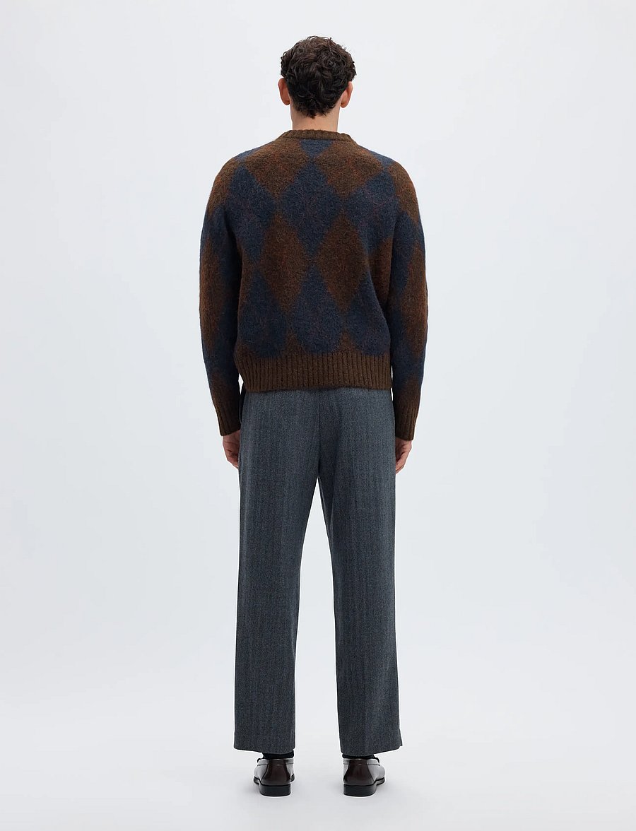 Selected - SLMRAI LS KNIT ARGYLE CREW NECK - osta olukorra järgi - delicioso - 2