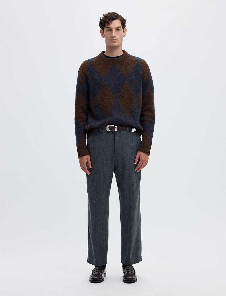 Selected - SLMRAI LS KNIT ARGYLE CREW NECK - osta olukorra järgi - delicioso - 3