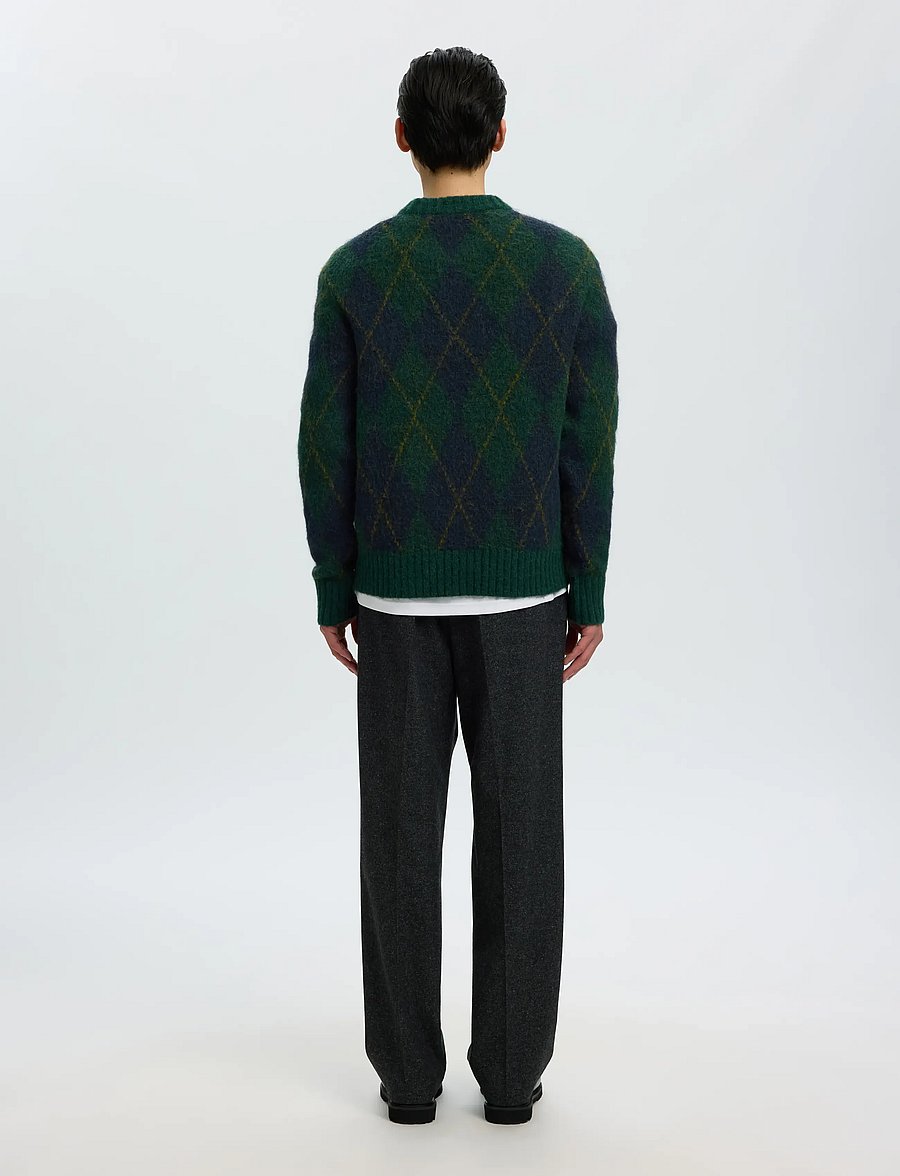 Selected - SLMRAI LS KNIT ARGYLE CREW NECK - osta olukorra järgi - pine grove - 2