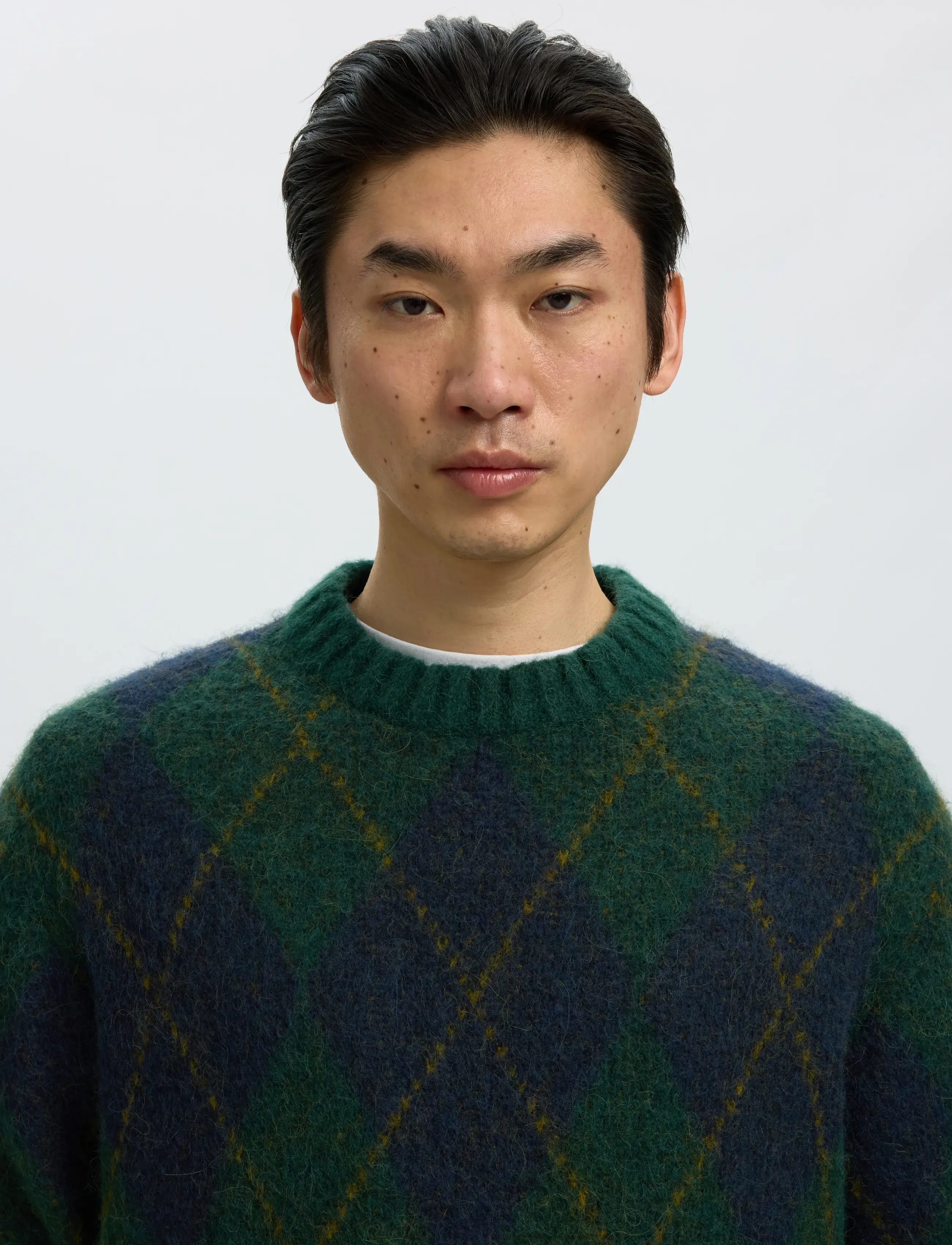 Selected - SLMRAI LS KNIT ARGYLE CREW NECK - osta olukorra järgi - pine grove - 4