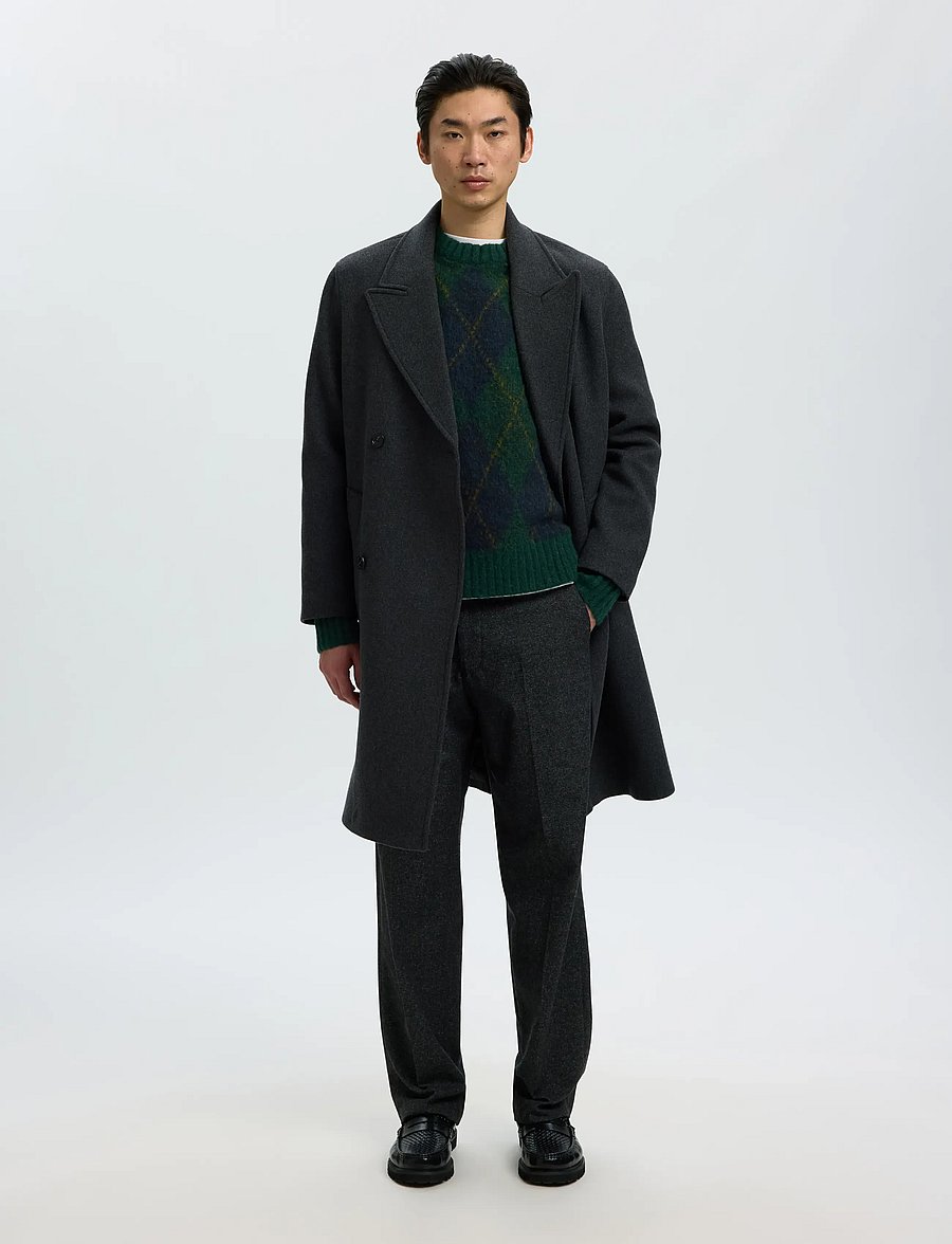 Selected - SLMRAI LS KNIT ARGYLE CREW NECK - osta olukorra järgi - pine grove - 5