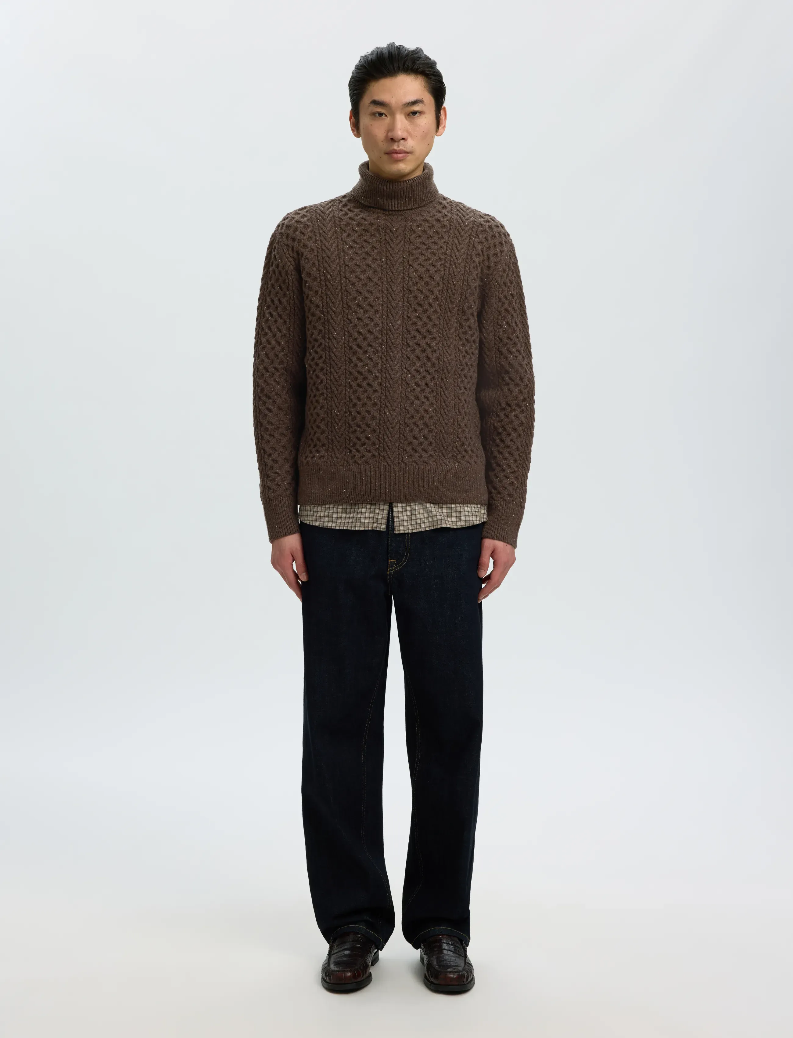 Selected - SLMLAND LS KNIT CABLE ROLL NECK - rollkragenpullover - delicioso - 3