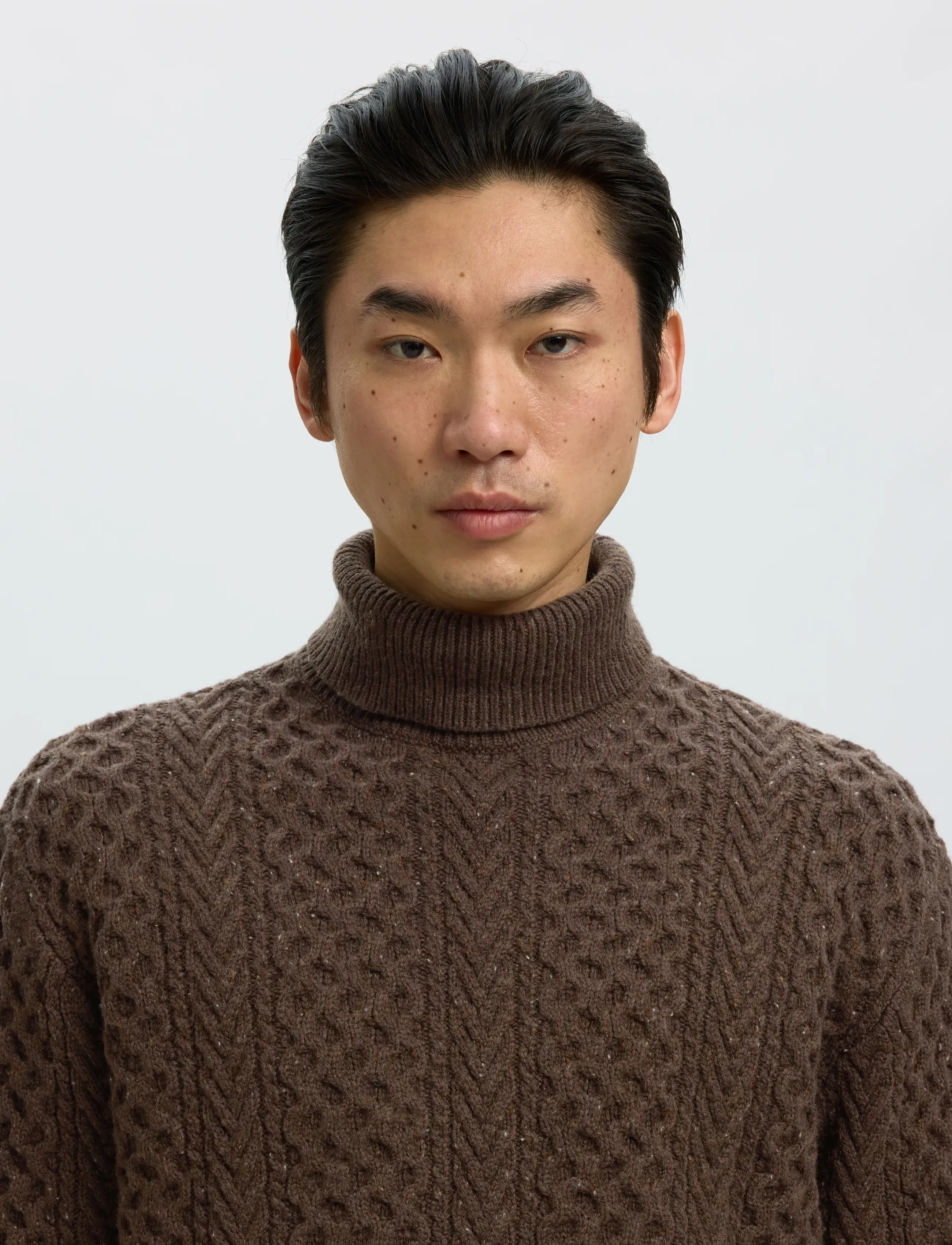 Selected - SLMLAND LS KNIT CABLE ROLL NECK - rollkragenpullover - delicioso - 4