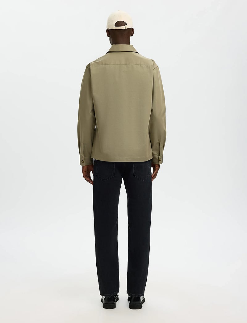 Selected - SLHTATE HEAVY TWILL OVERSHIRT LS - vårjackor - vetiver - 2