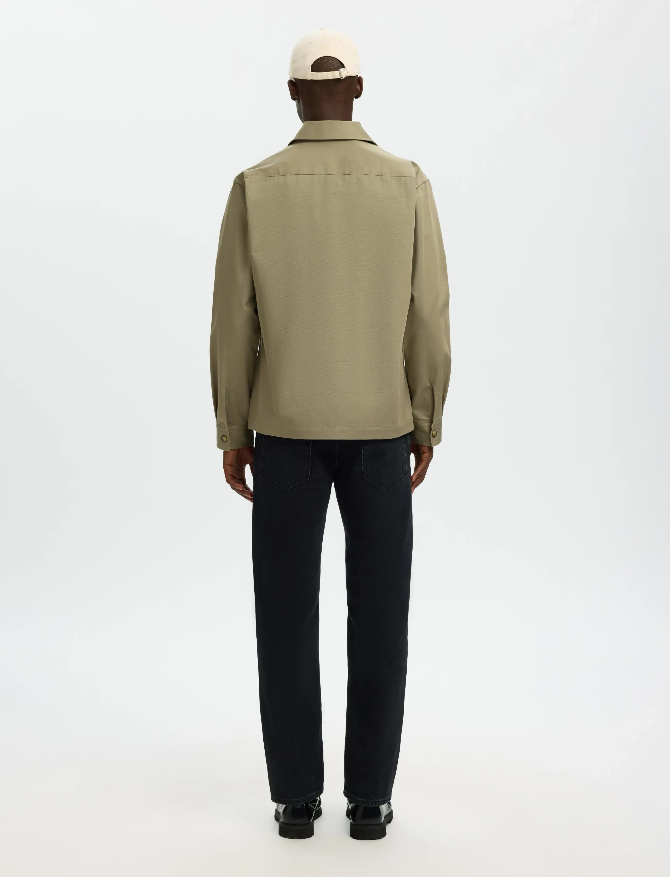 Selected - SLHTATE HEAVY TWILL OVERSHIRT LS - vetiver - 2