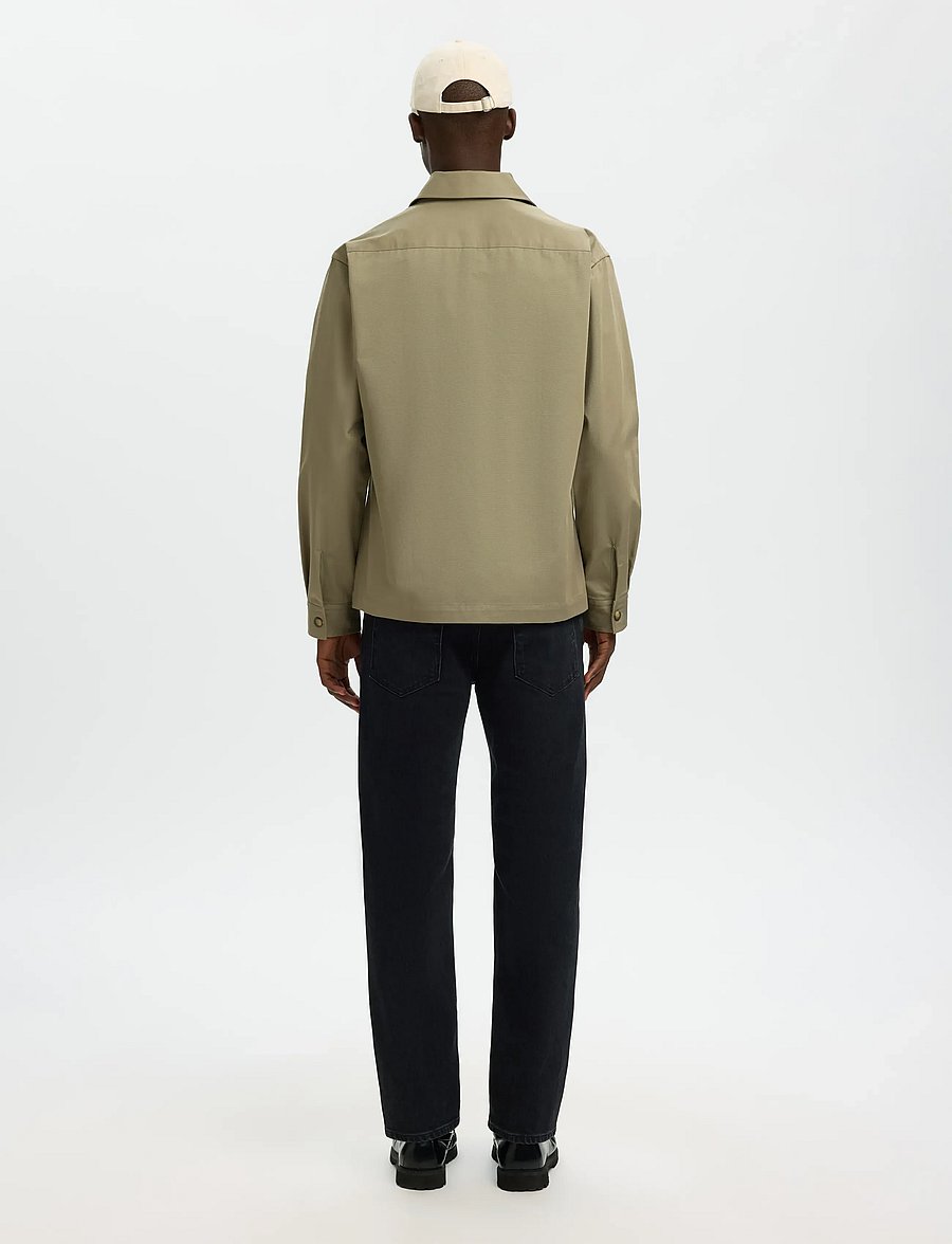Selected - SLHTATE HEAVY TWILL OVERSHIRT LS - vetiver - 2