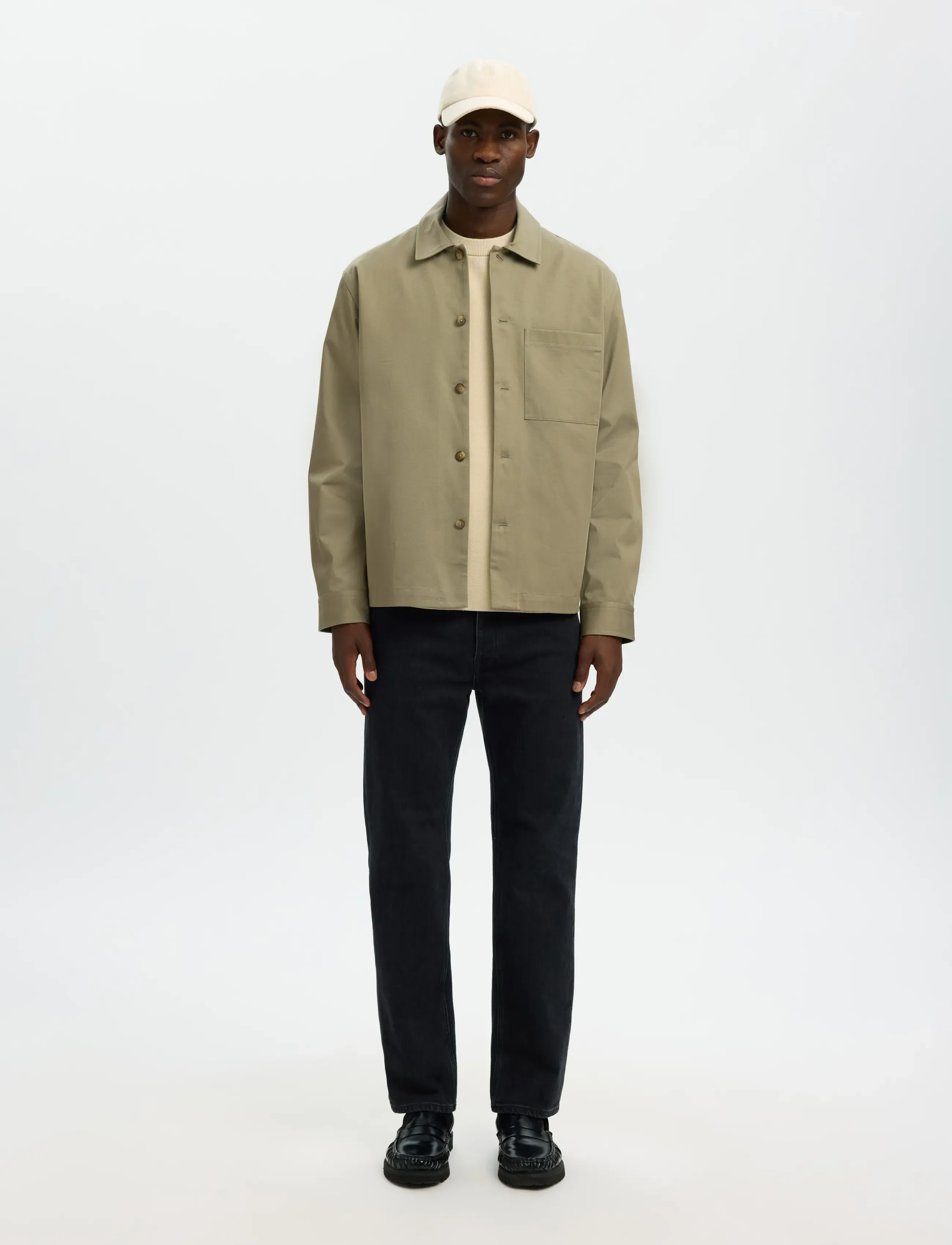 Selected - SLHTATE HEAVY TWILL OVERSHIRT LS - vetiver - 3
