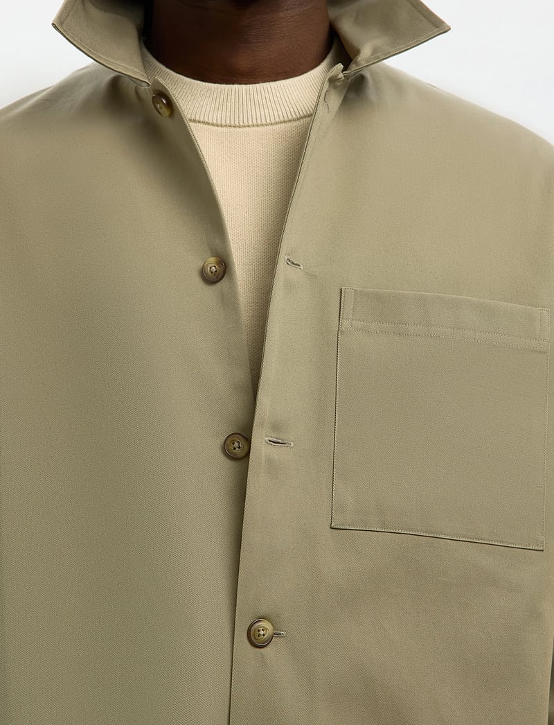 Selected - SLHTATE HEAVY TWILL OVERSHIRT LS - vårjackor - vetiver - 5