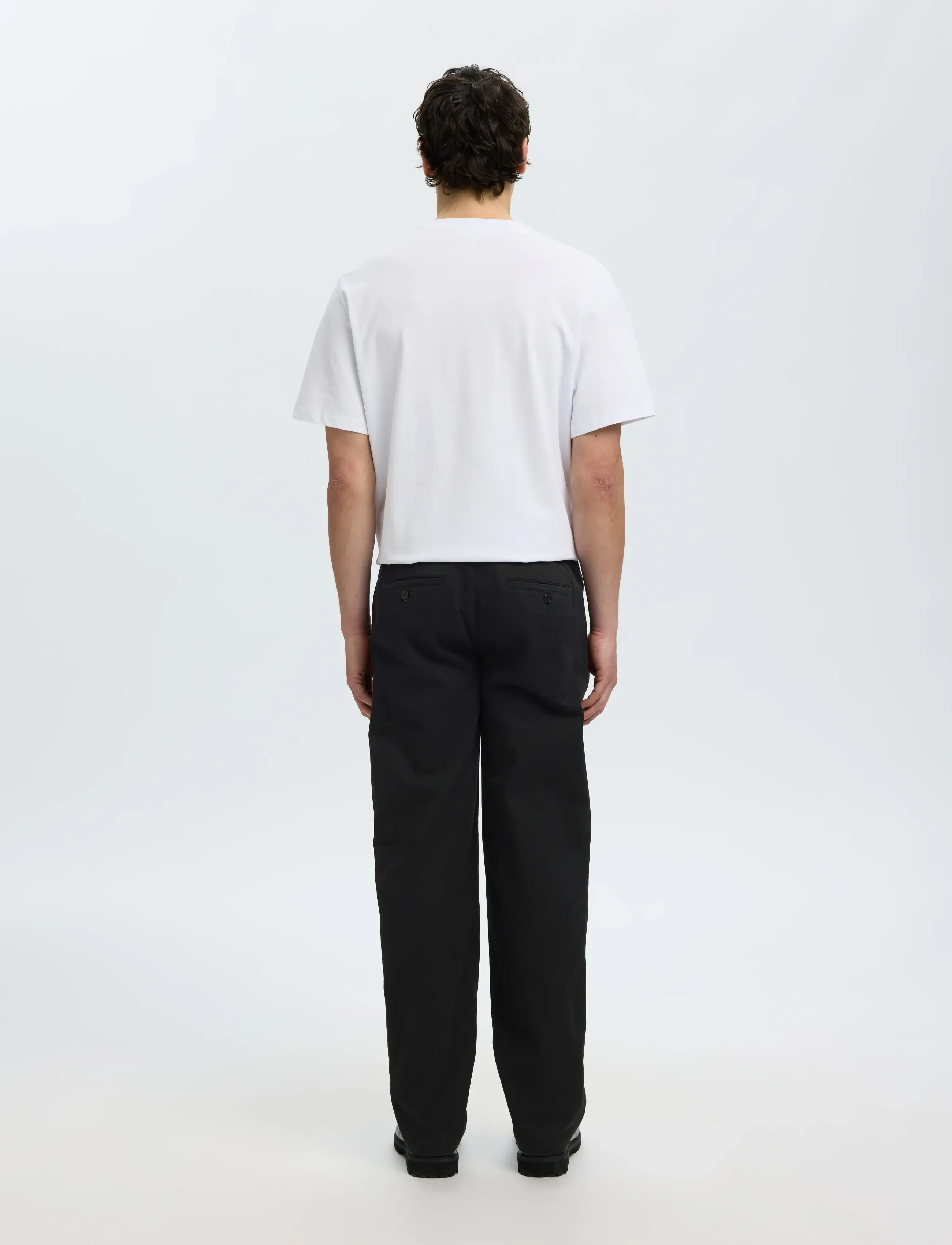 Selected - SLM196-STRAIGHT MILES TWILL PANT NOOS - black - 2