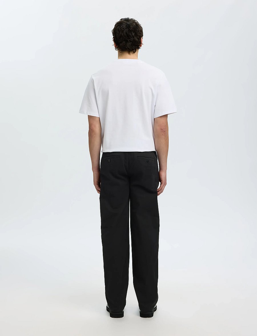 Selected - SLM196-STRAIGHT MILES TWILL PANT NOOS - casual bukser - black - 2